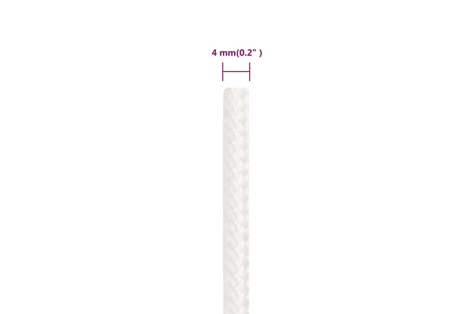 vidaXL 152541 Boat Rope Full White 4mm 100 M Polypropylene-6