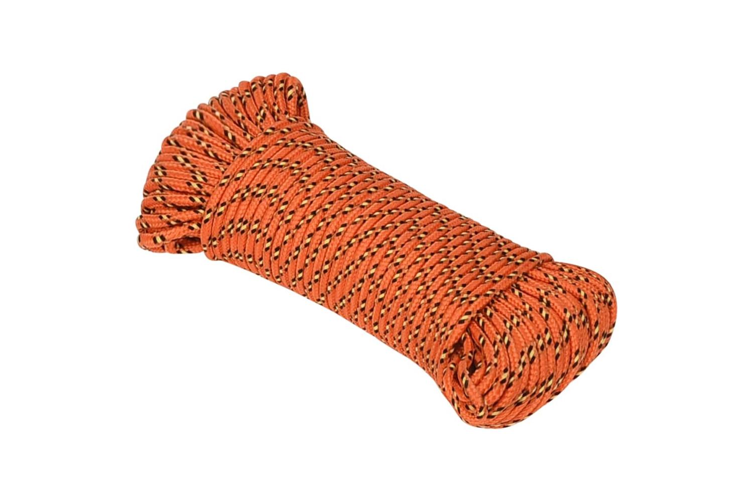 vidaXL 152652 Boat Rope Orange 5mm 100 M Polypropylene-2