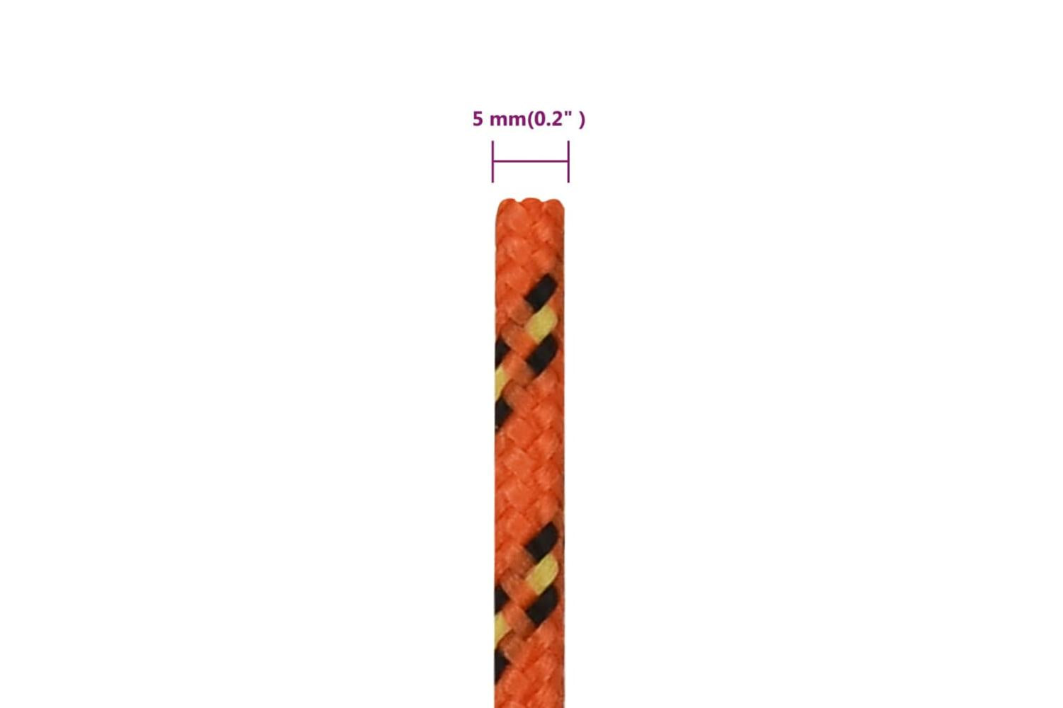 vidaXL 152652 Boat Rope Orange 5mm 100 M Polypropylene-6