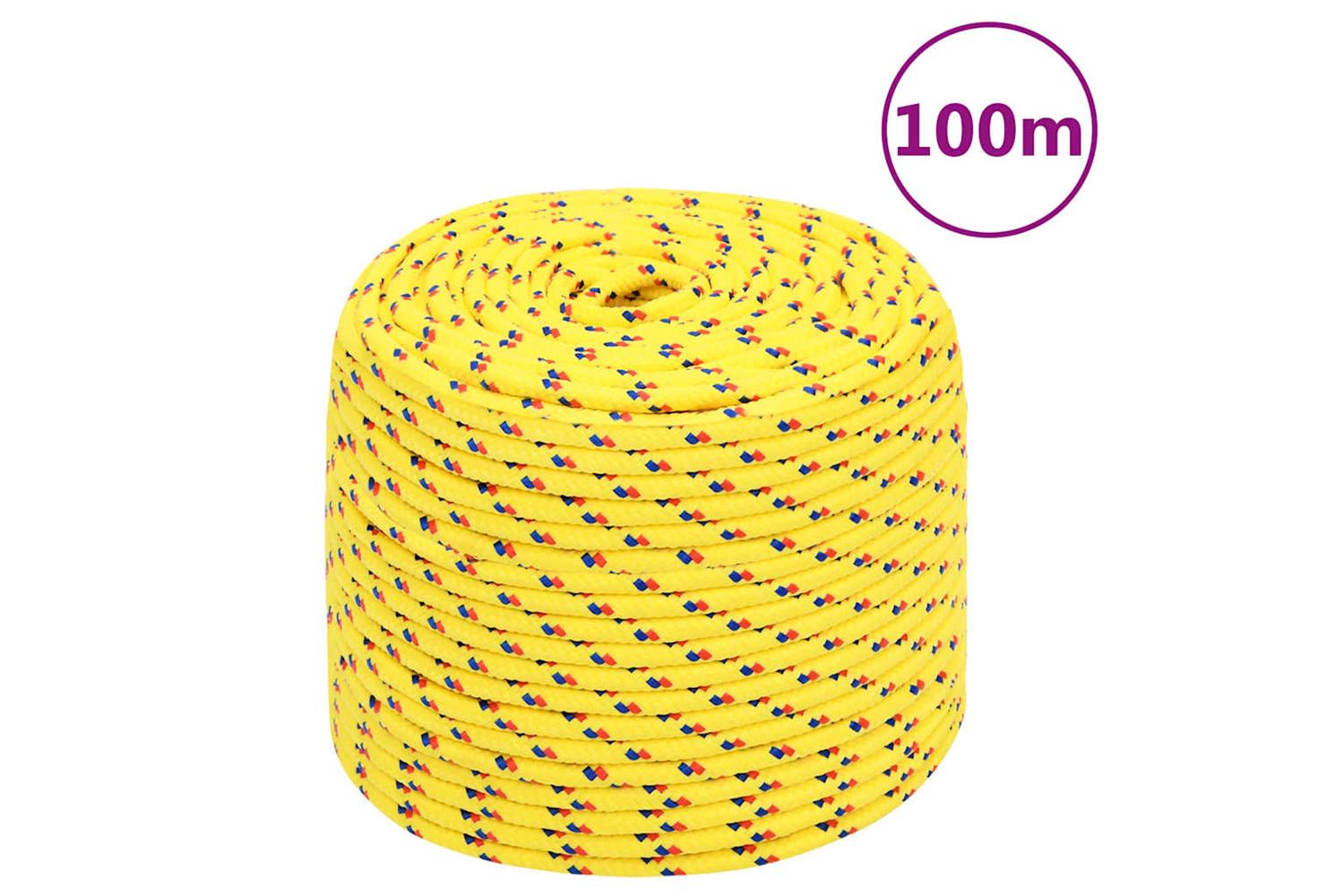 vidaXL 152604 Boat Rope Yellow 6mm 100 M Polypropylene