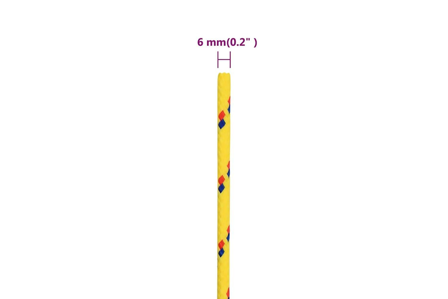 vidaXL 152604 Boat Rope Yellow 6mm 100 M Polypropylene-6