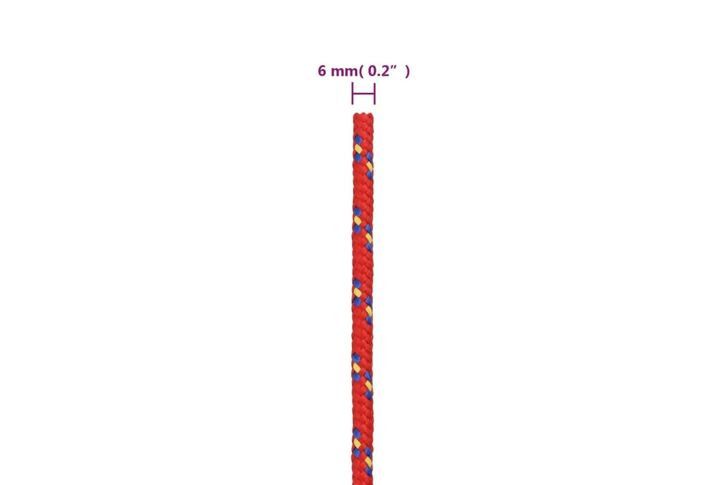 vidaXL 152390 Boat Rope Red 6mm 25 M Polypropylene-6