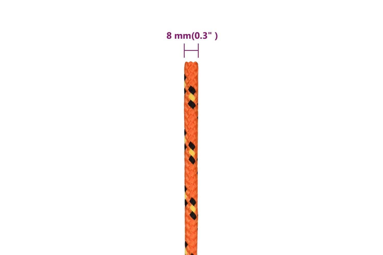 vidaXL 152661 Boat Rope Orange 8mm 50 M Polypropylene-6