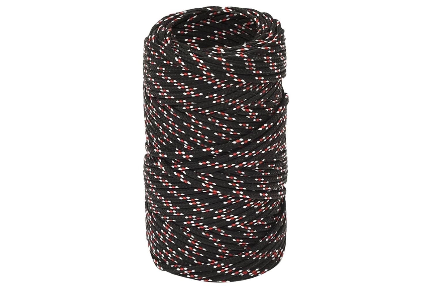 vidaXL 152317 Boat Rope Black 2mm 25 M Polypropylene-2