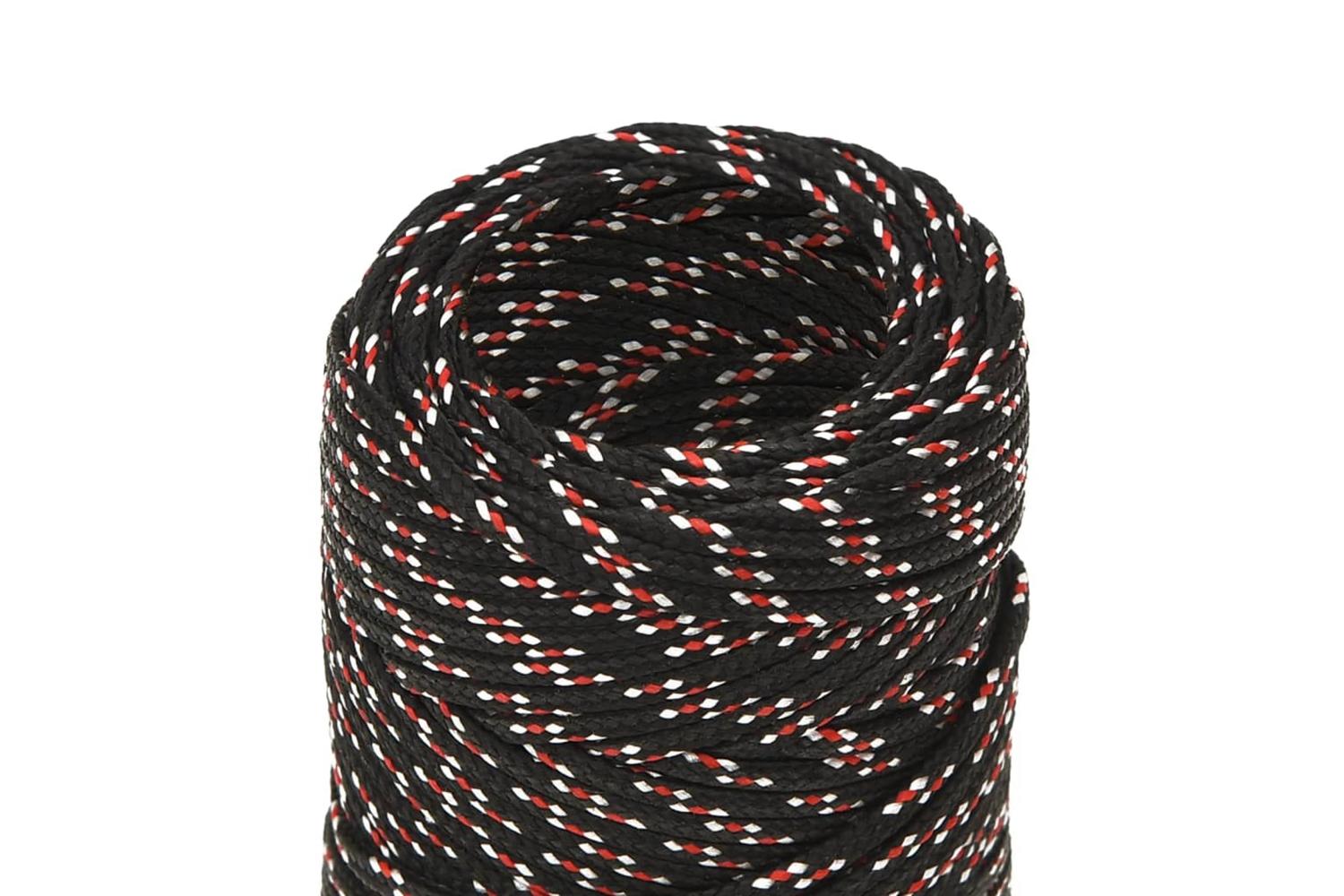 vidaXL 152317 Boat Rope Black 2mm 25 M Polypropylene-4