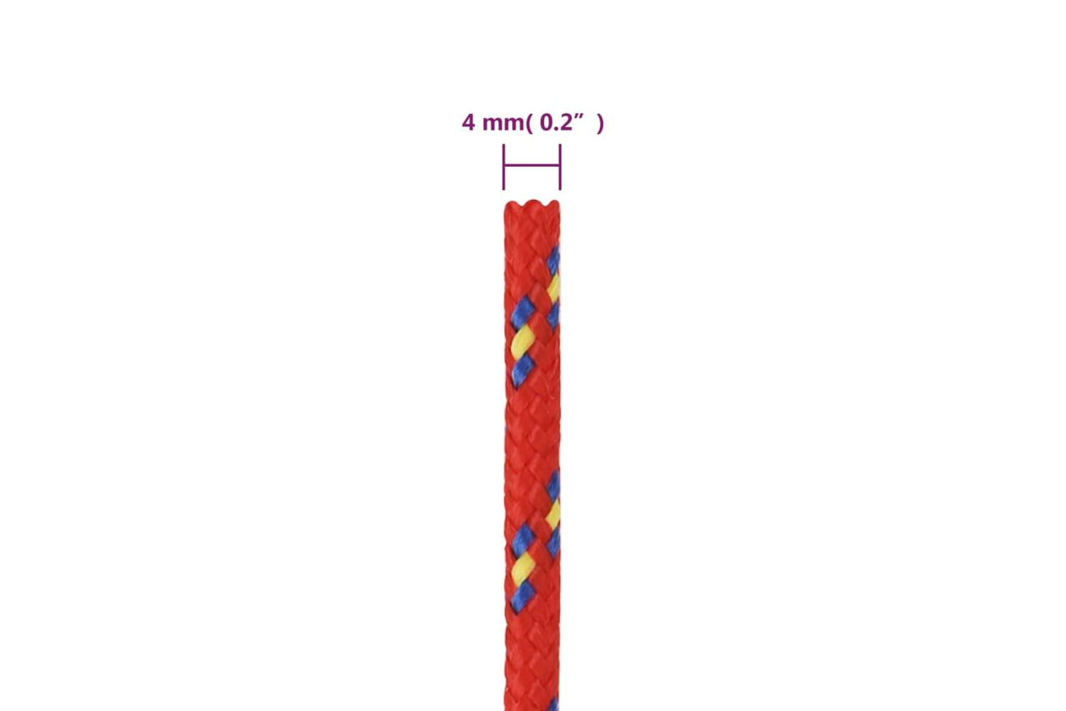 vidaXL 152380 Boat Rope Red 4mm 25 M Polypropylene-6