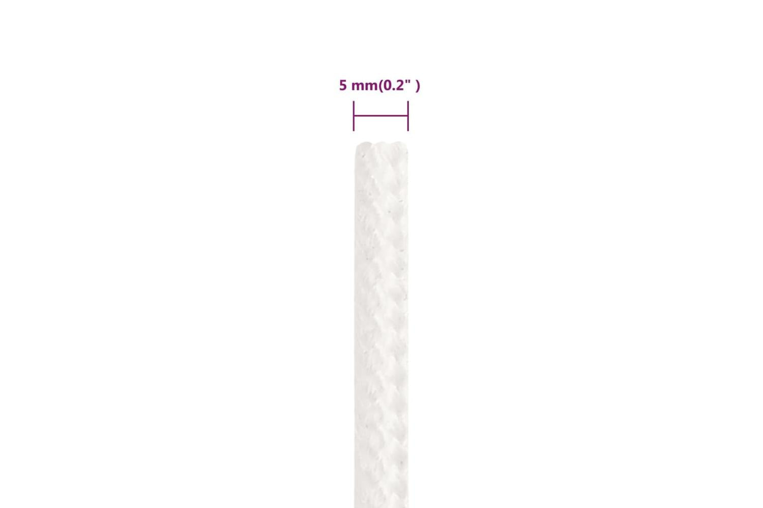 vidaXL 152545 Boat Rope Full White 5mm 50 M Polypropylene-6