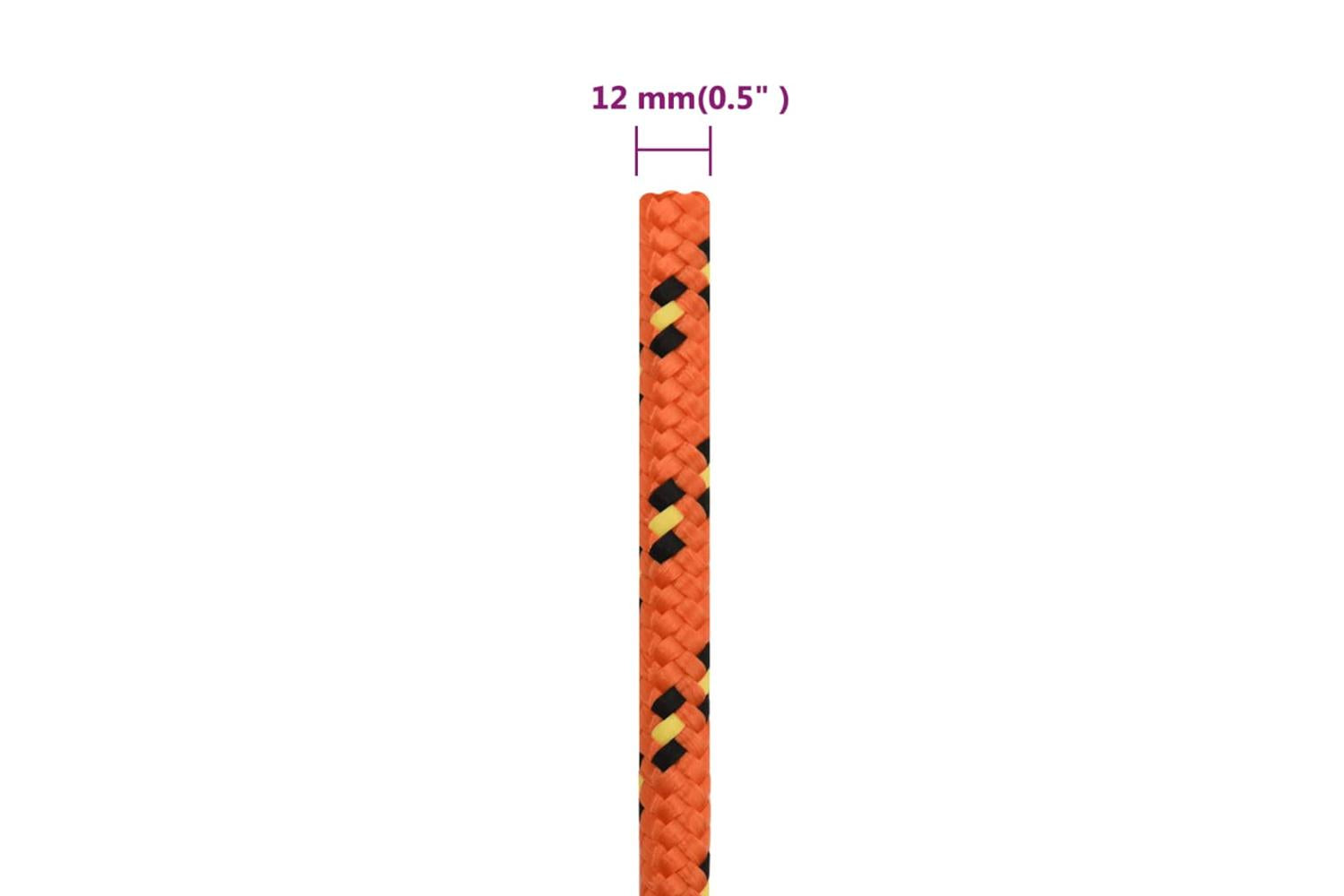vidaXL 152670 Boat Rope Orange 12mm 25 M Polypropylene-6