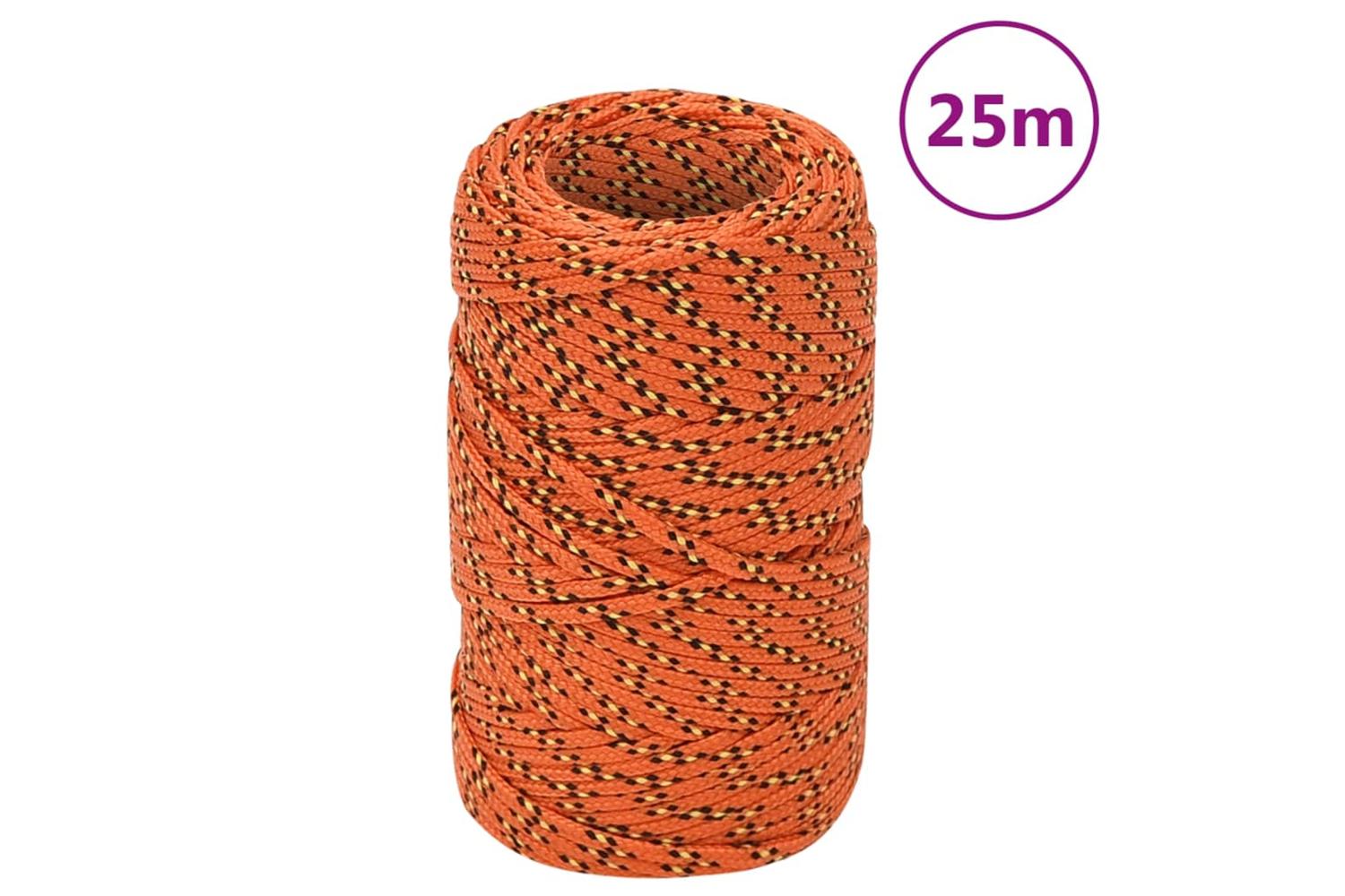 vidaXL 152635 Boat Rope Orange 2mm 25 M Polypropylene