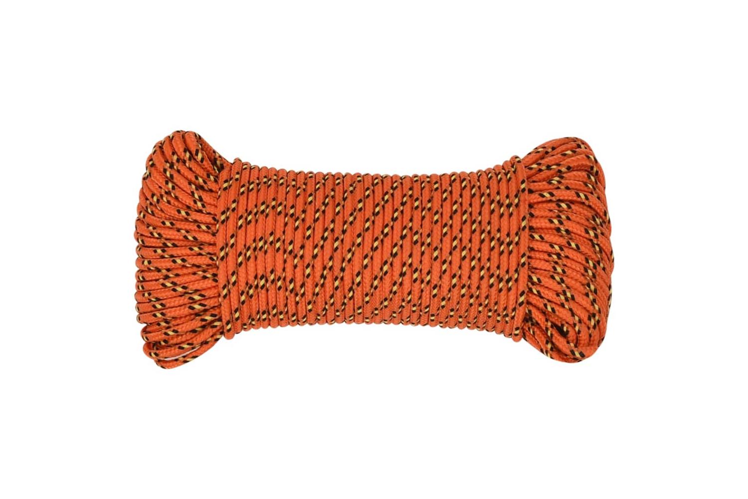 vidaXL 152647 Boat Rope Orange 4mm 100 M Polypropylene-3