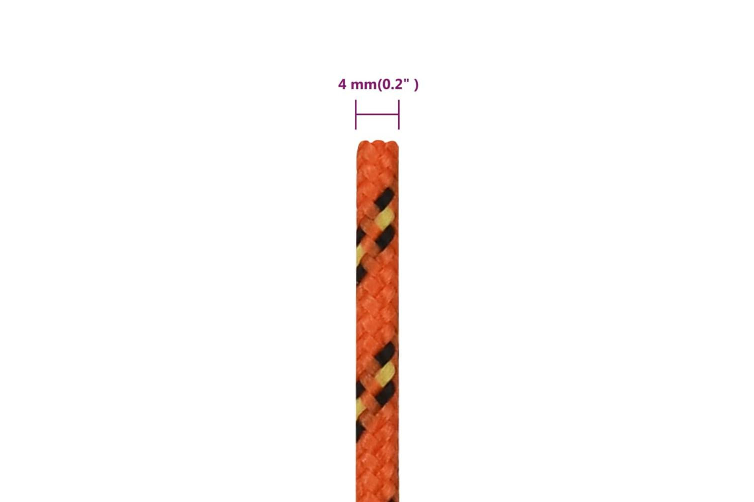 vidaXL 152647 Boat Rope Orange 4mm 100 M Polypropylene-6