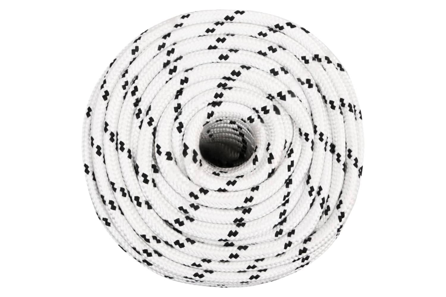 vidaXL 152781 Braided Boat Rope White 14mmx100 M Polyester-2