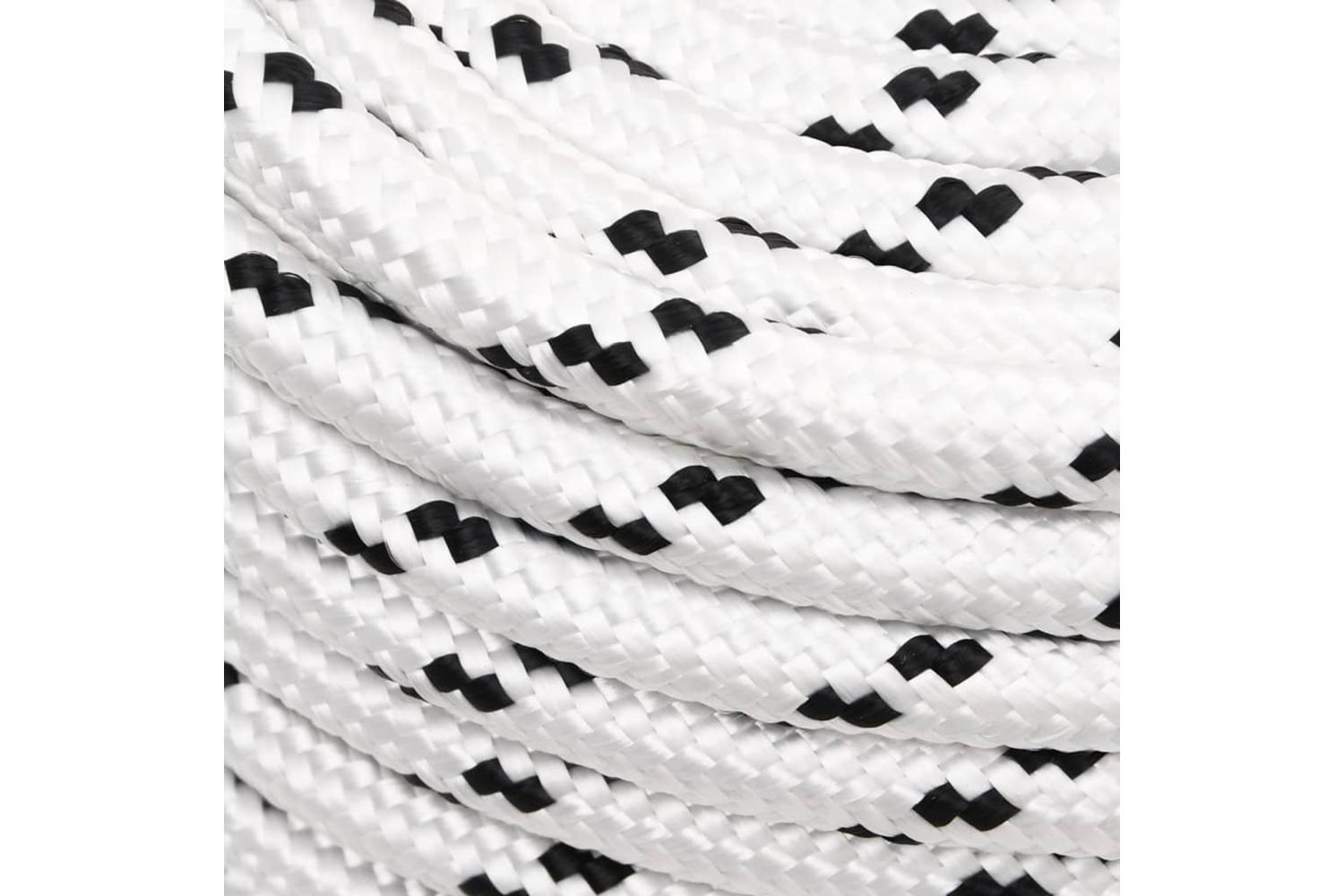 vidaXL 152781 Braided Boat Rope White 14mmx100 M Polyester-3