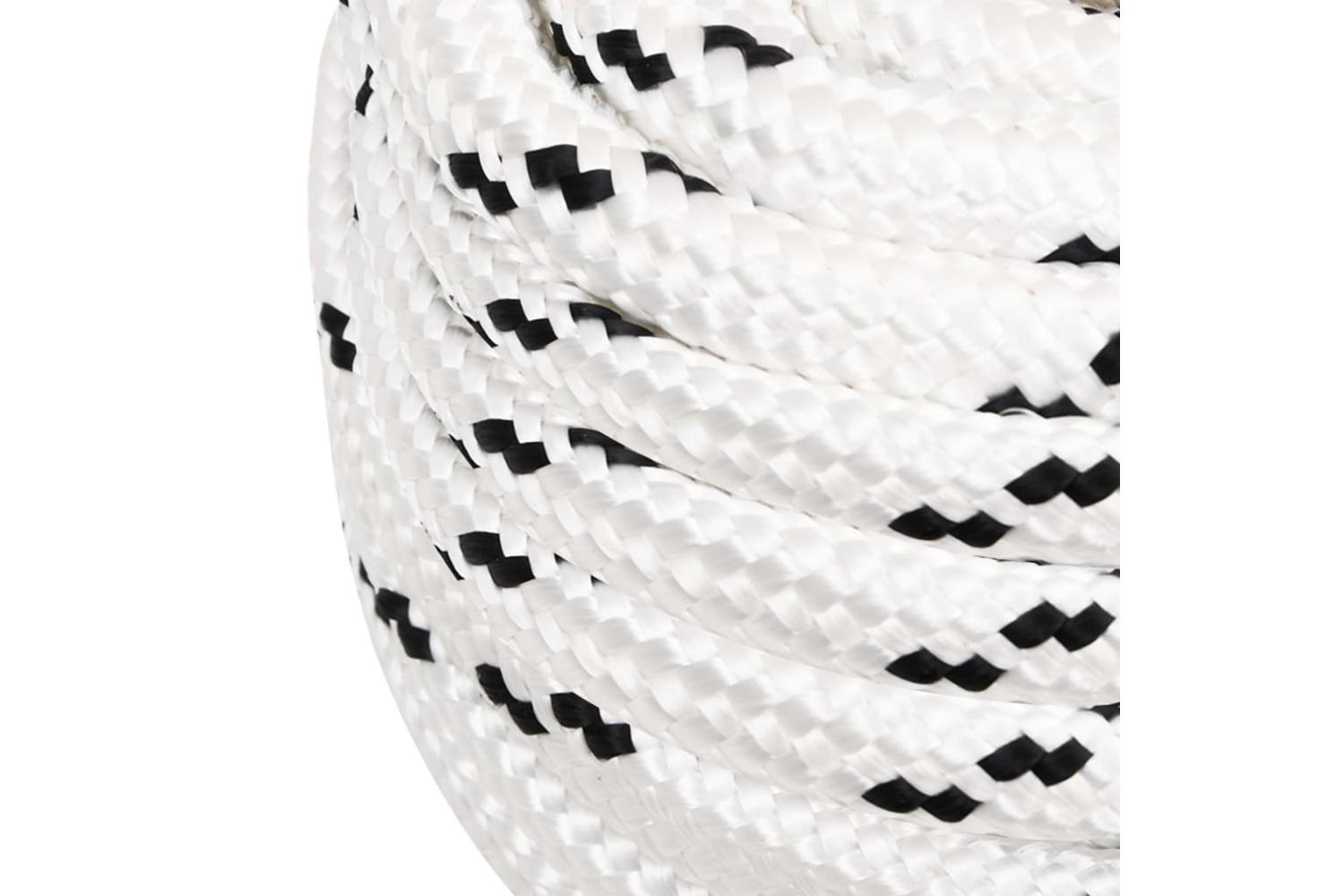 vidaXL 152786 Braided Boat Rope White 18mmx25 M Polyester-3