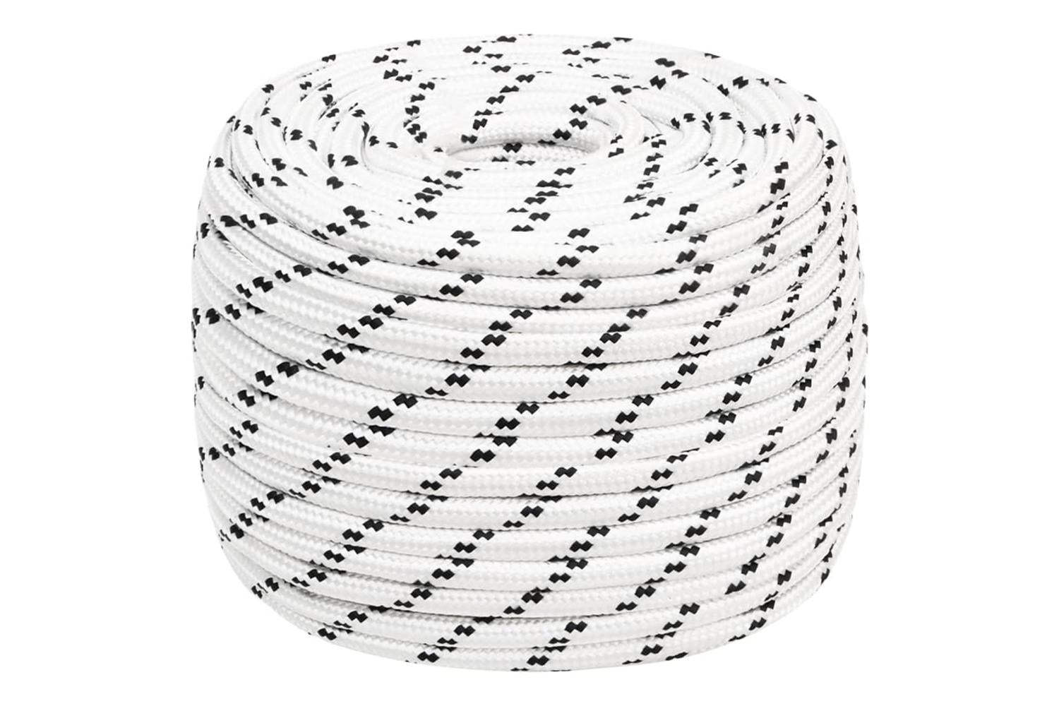 vidaXL 152779 Braided Boat Rope White 14mmx25 M Polyester