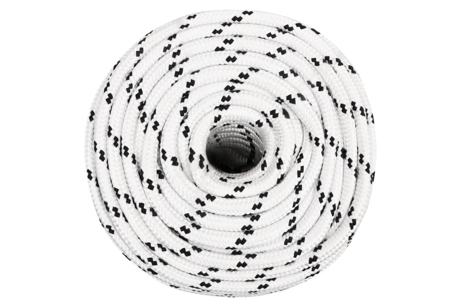 vidaXL 152779 Braided Boat Rope White 14mmx25 M Polyester-2