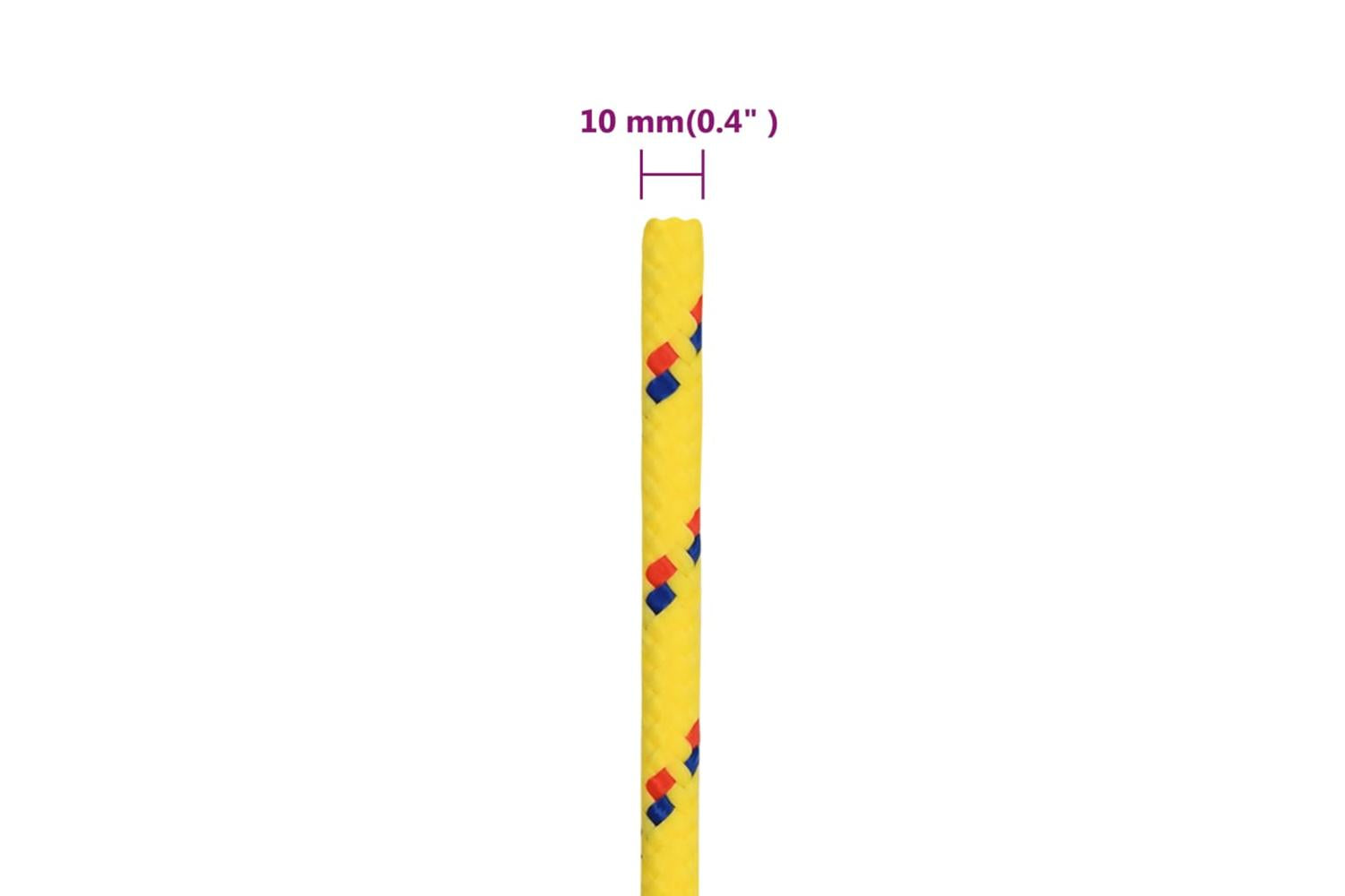vidaXL 152612 Boat Rope Yellow 10mm 25 M Polypropylene-6