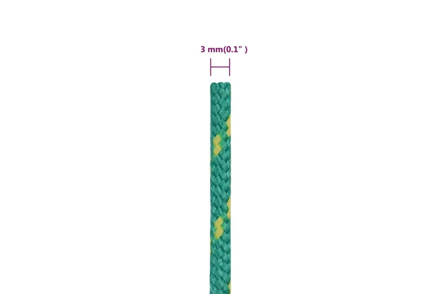 vidaXL 152695 Boat Rope Green 3mm 100 M Polypropylene-6