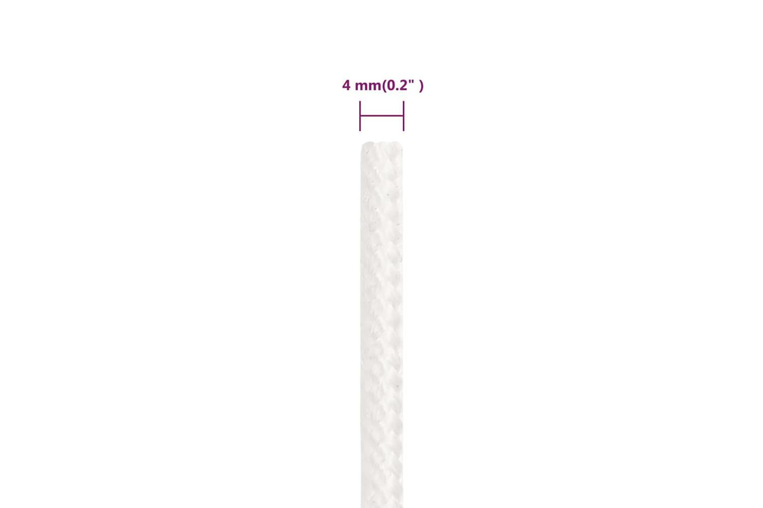 vidaXL 152540 Boat Rope Full White 4mm 50 M Polypropylene-6