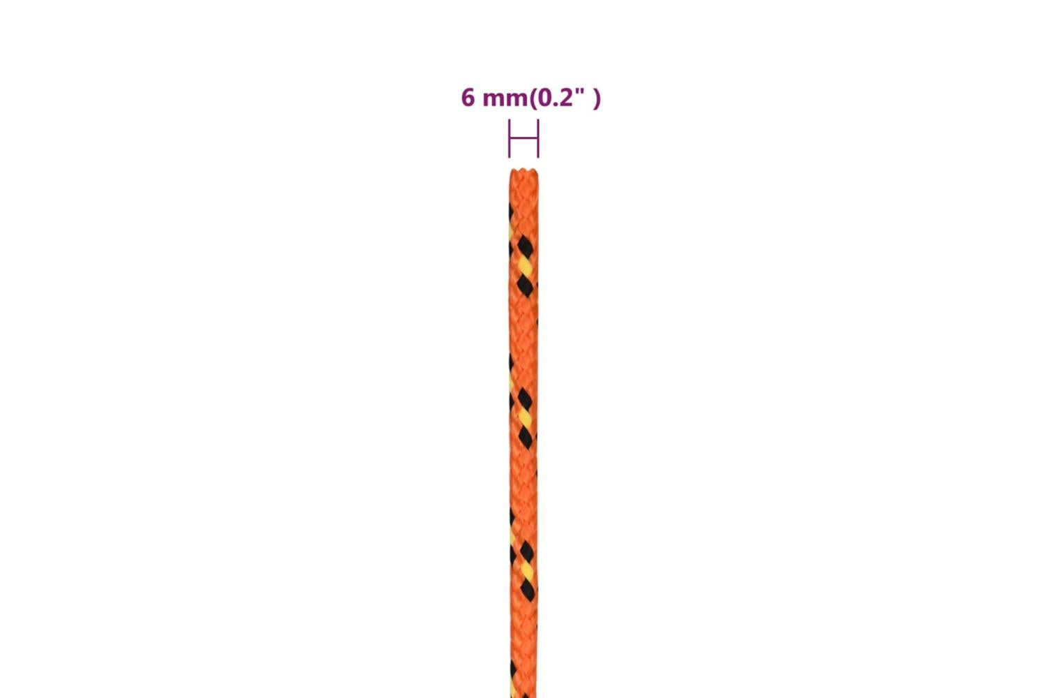 vidaXL 152658 Boat Rope Orange 6mm 250 M Polypropylene-6