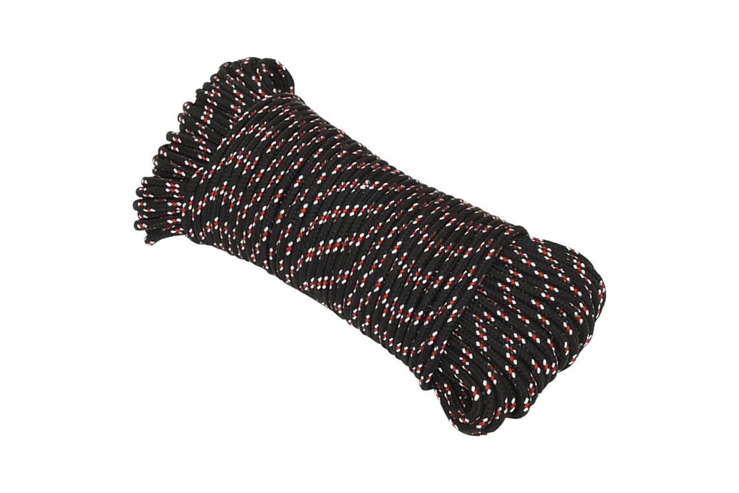 vidaXL 152330 Boat Rope Black 4mm 250 M Polypropylene-2