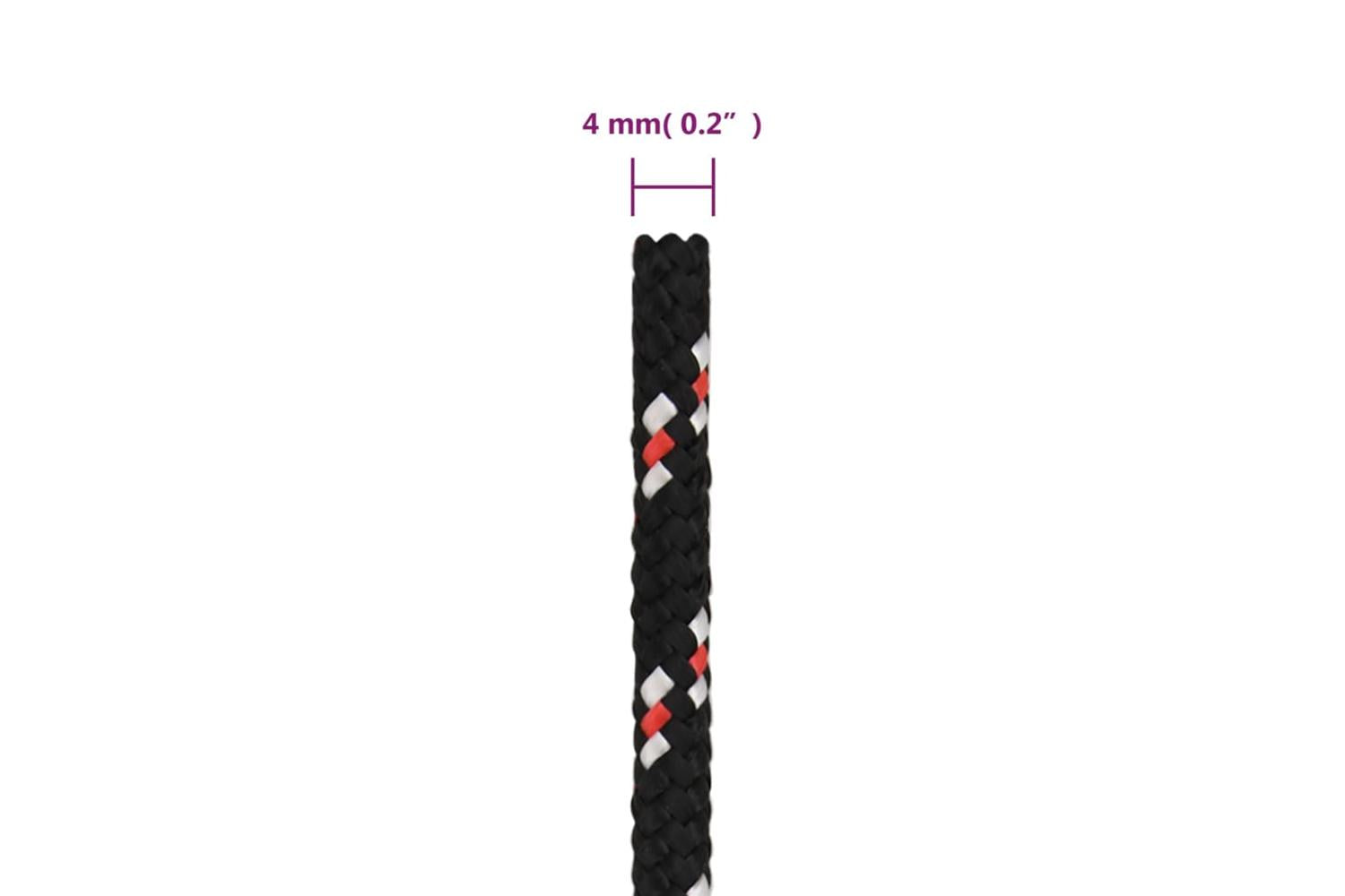 vidaXL 152330 Boat Rope Black 4mm 250 M Polypropylene-6