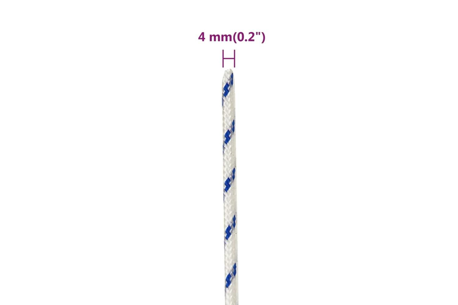 vidaXL 152275 Boat Rope White 4mm 50 M Polypropylene-6