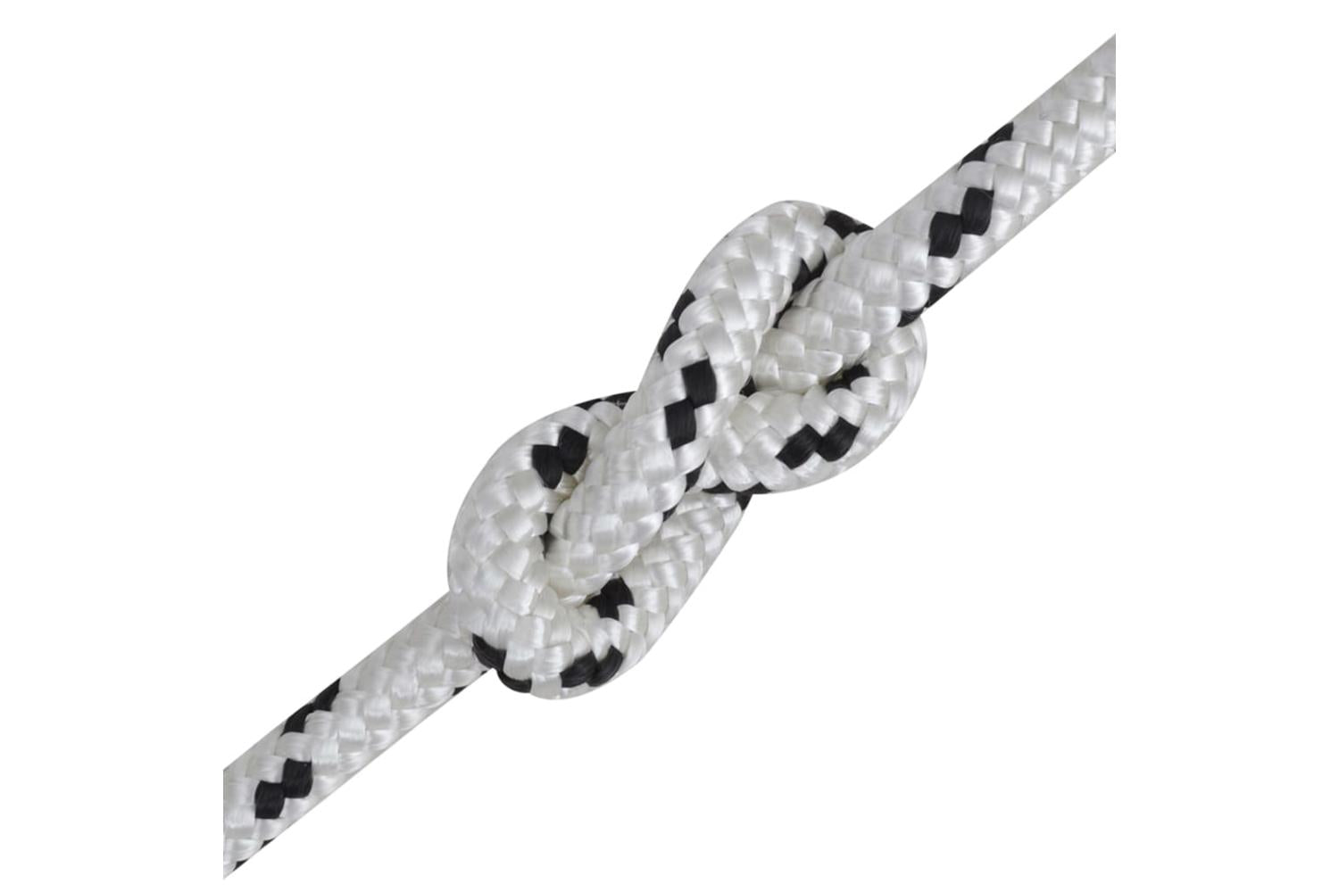 vidaXL 143794 Braided Boat Rope Polyester 12mm 250 M White-2