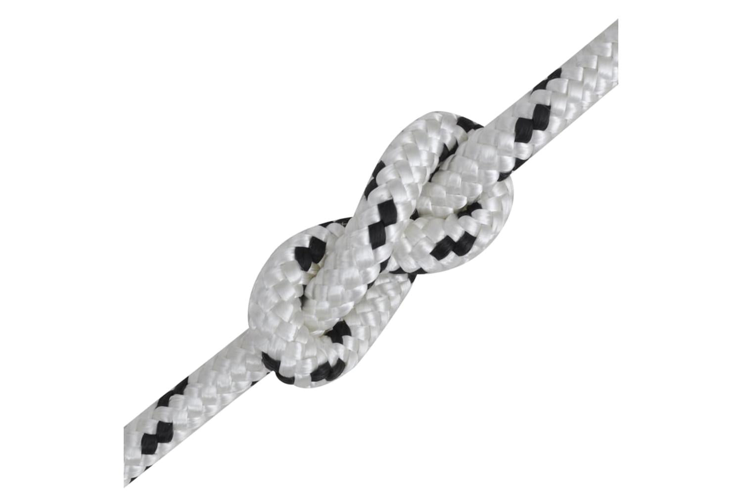 vidaXL 143793 Braided Boat Rope Polyester 10mm 250 M White-2