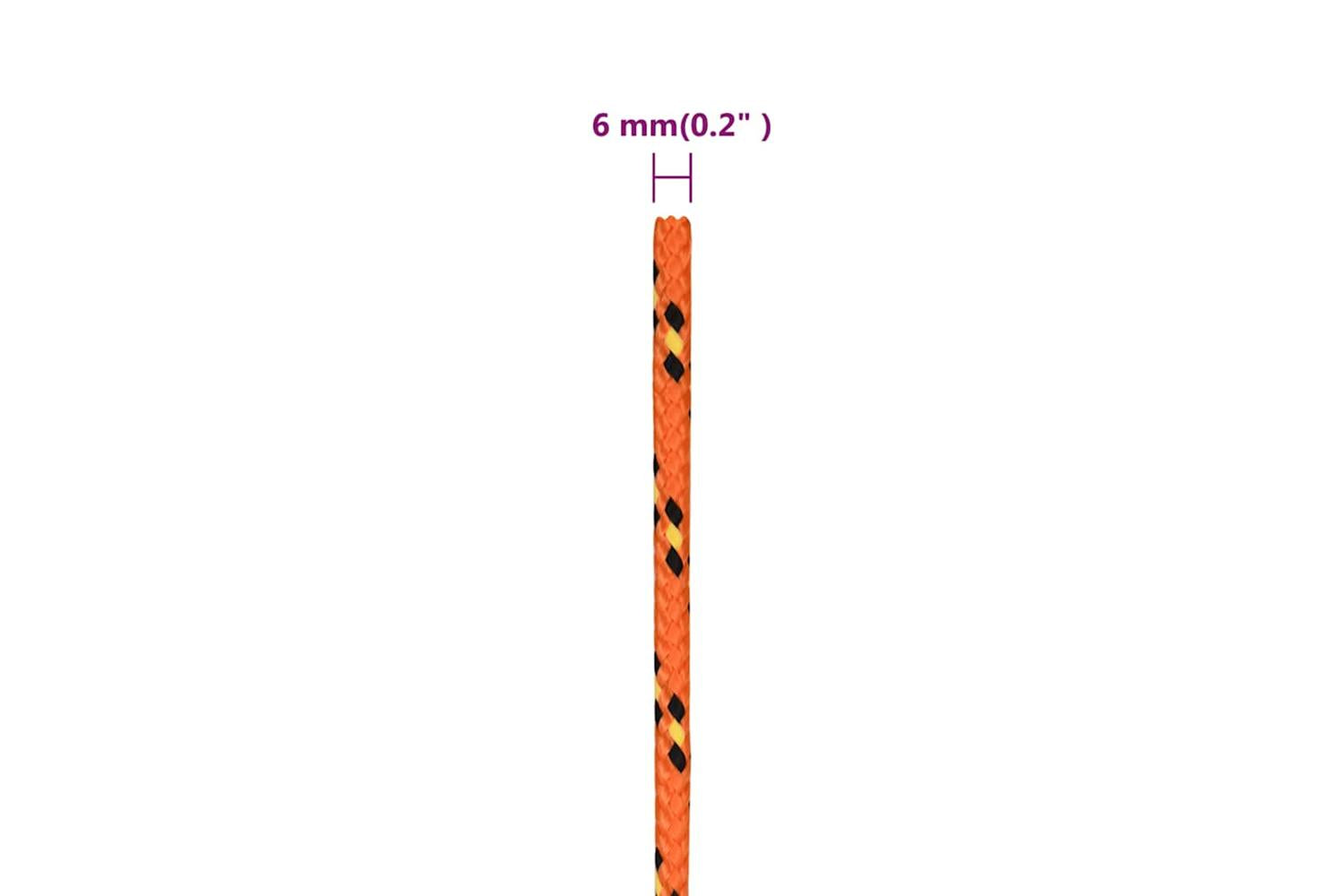 vidaXL 152659 Boat Rope Orange 6mm 500 M Polypropylene-6