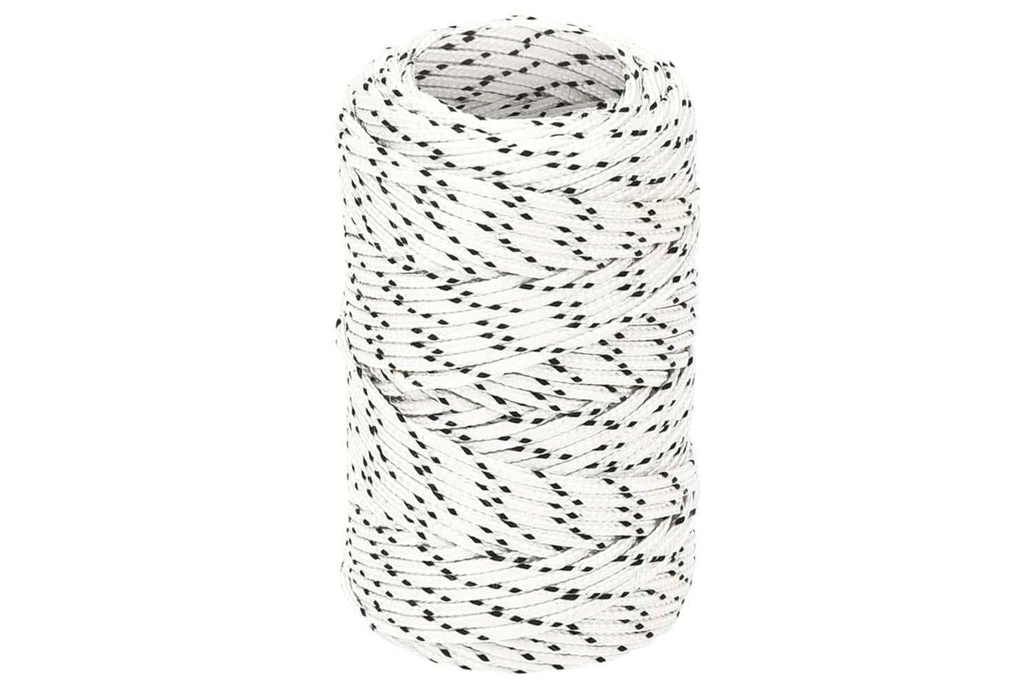 vidaXL 152741 Braided Boat Rope White 2mmx25 M Polyester