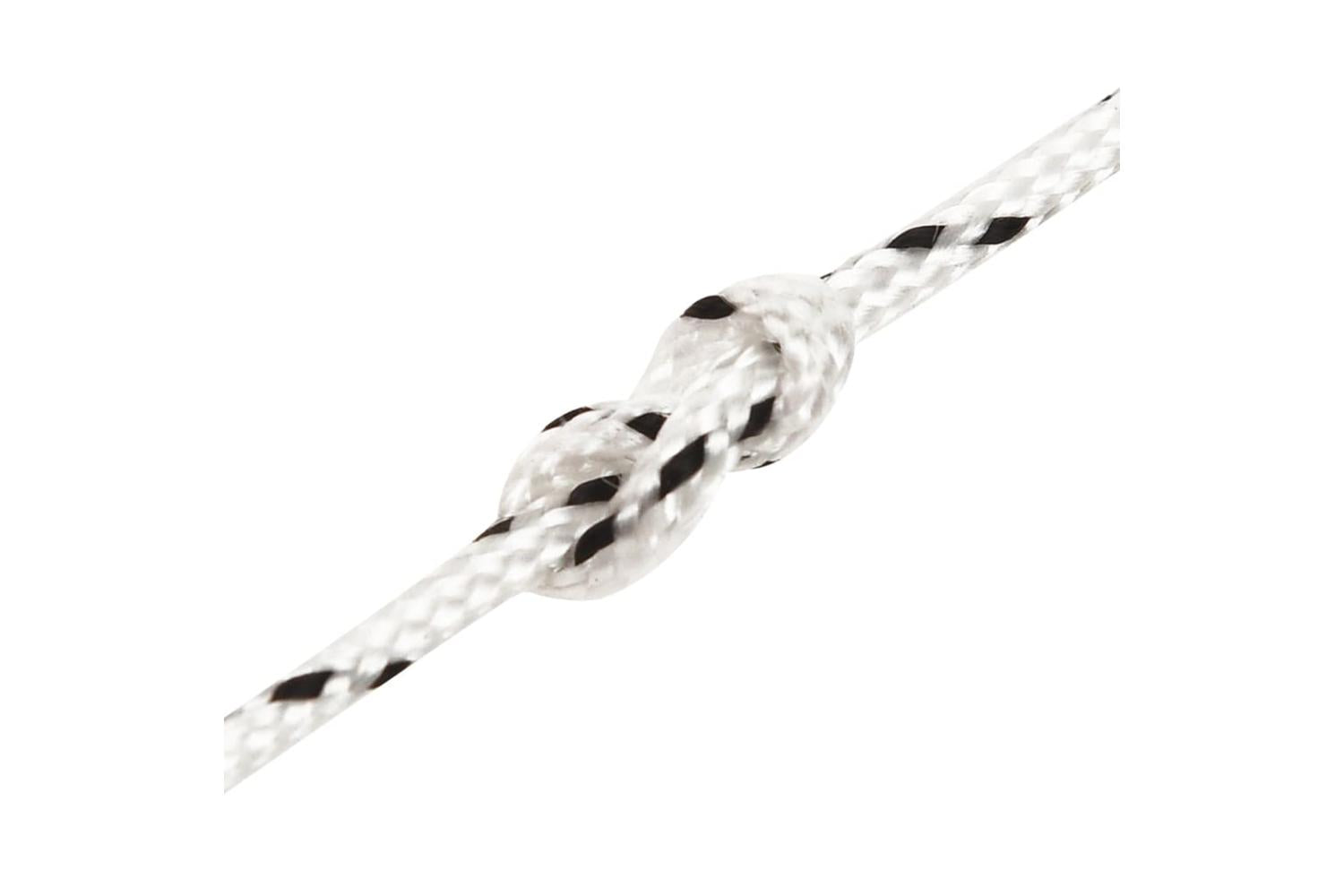vidaXL 152741 Braided Boat Rope White 2mmx25 M Polyester-4