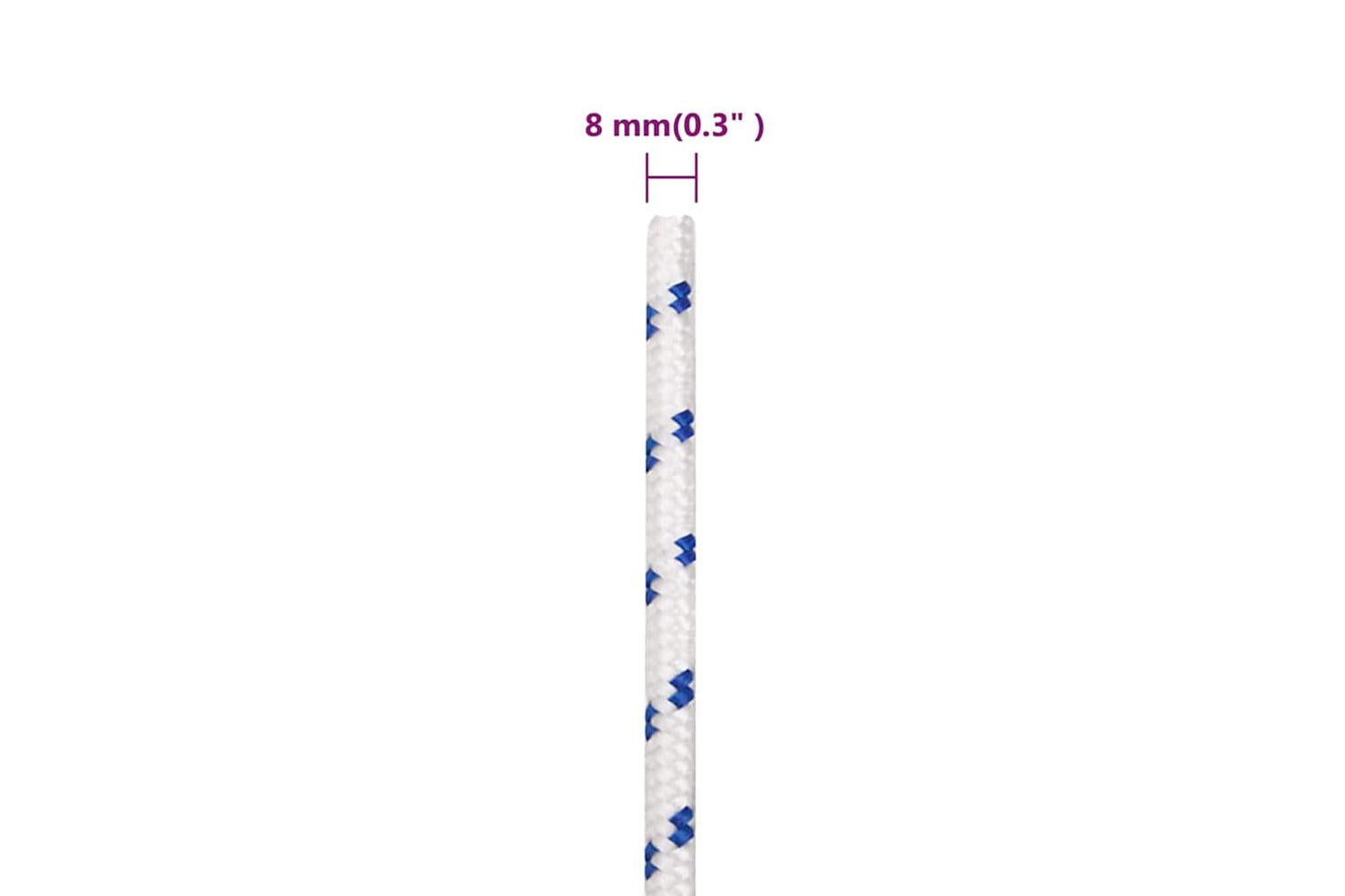 vidaXL 152290 Boat Rope White 8mm 50 M Polypropylene-6
