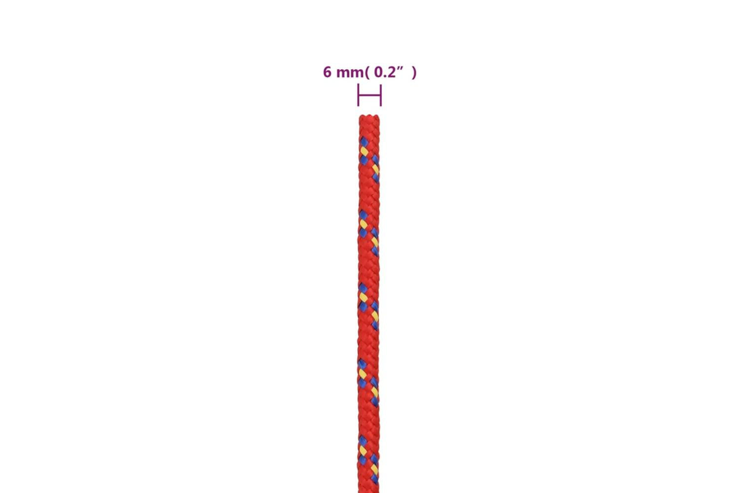 vidaXL 152391 Boat Rope Red 6mm 50 M Polypropylene-6