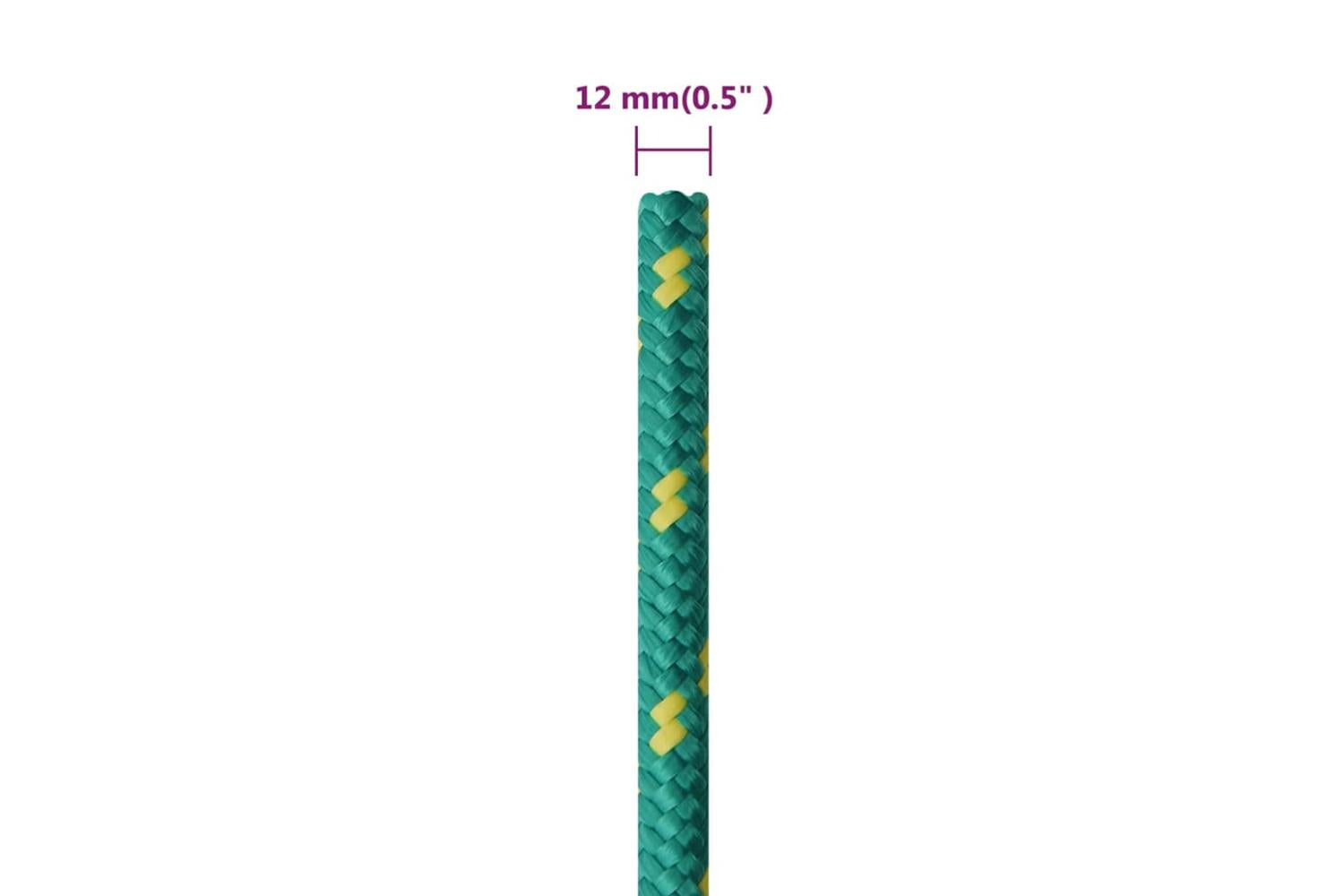 vidaXL 152725 Boat Rope Green 12mm 100 M Polypropylene-6