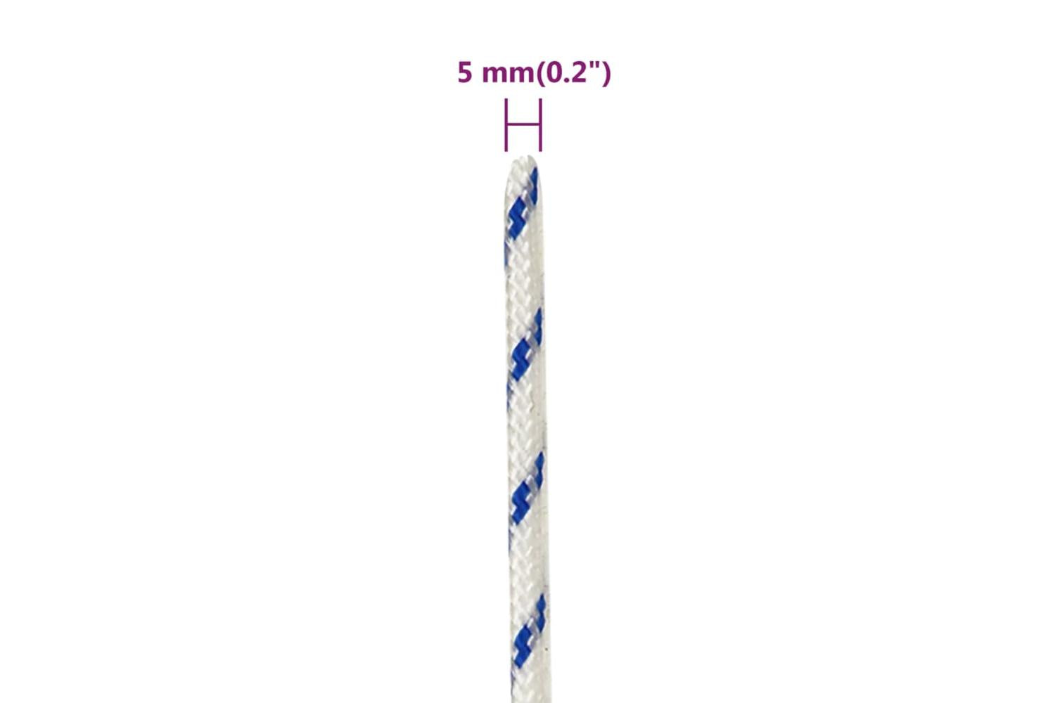 vidaXL 152282 Boat Rope White 5mm 250 M Polypropylene-6