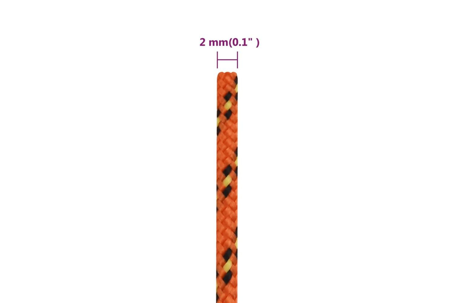 vidaXL 152636 Boat Rope Orange 2mm 50 M Polypropylene-6