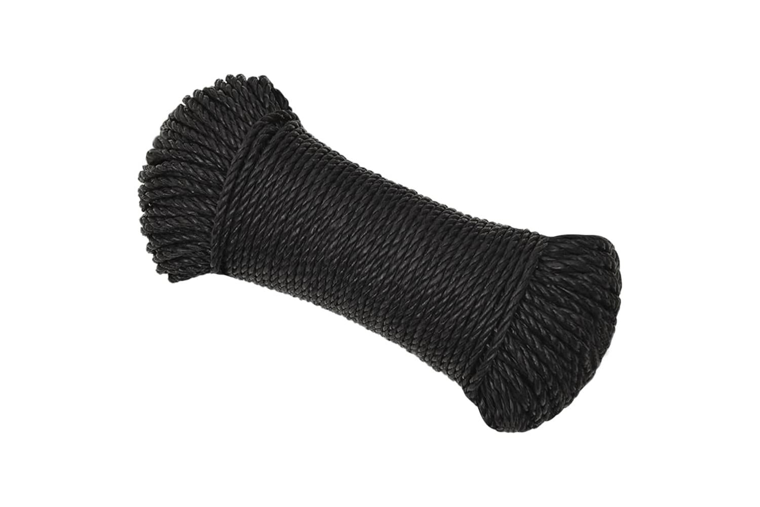 vidaXL 153006 Work Rope Black 8mm 25 M Polypropylene-2