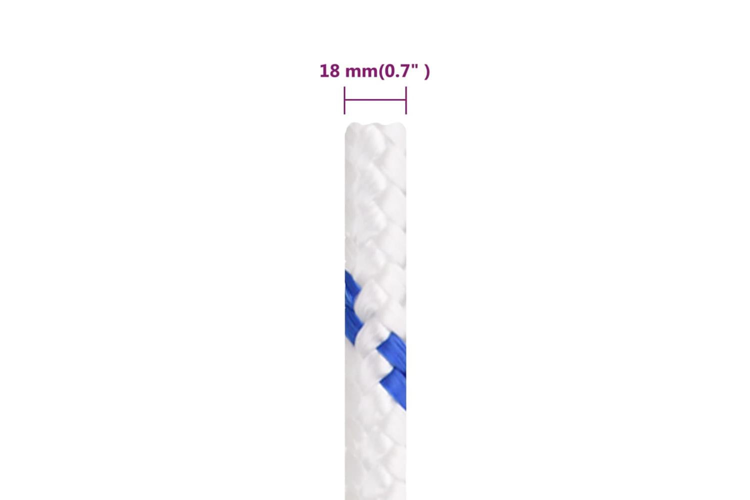 vidaXL 152313 Boat Rope White 18mm 100 M Polypropylene-6
