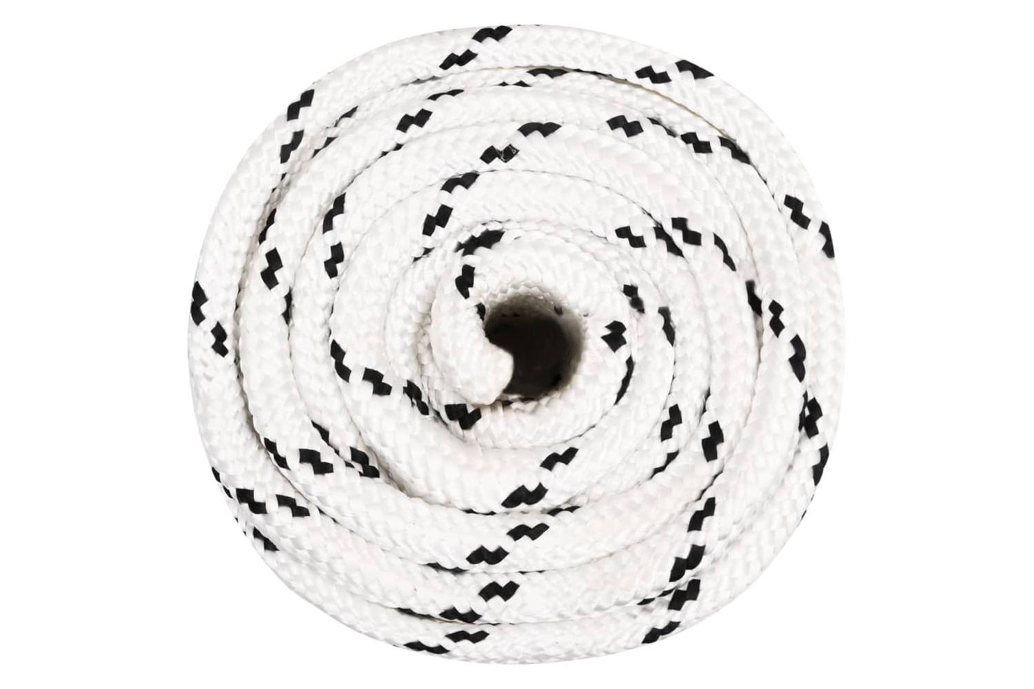 vidaXL 152784 Braided Boat Rope White 16mmx50 M Polyester-2