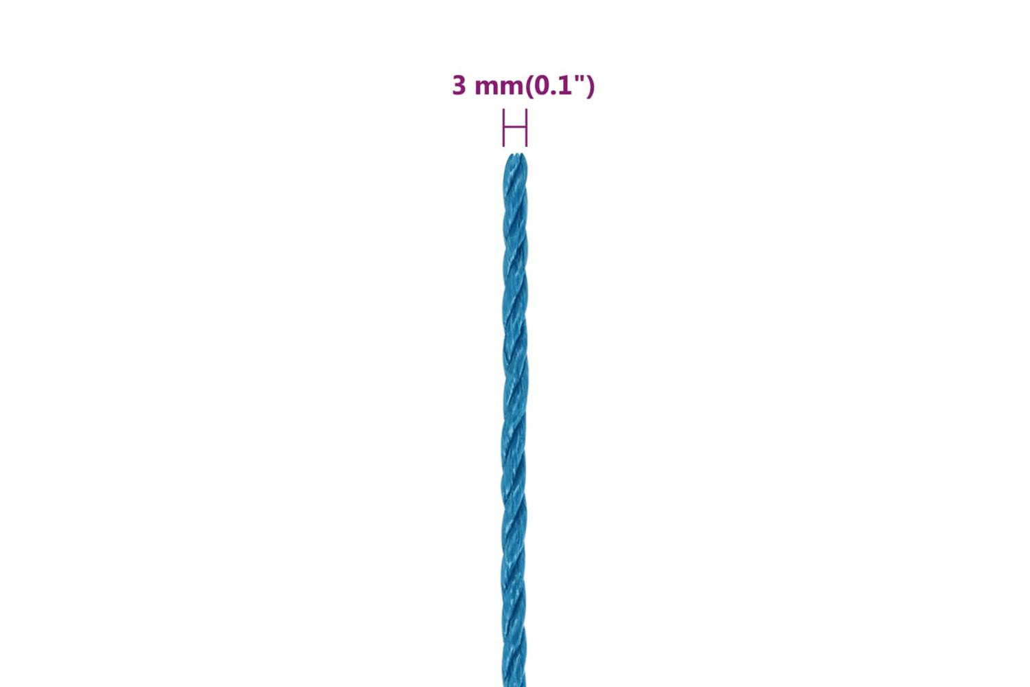 vidaXL 152957 Work Rope Blue 3mm 25 M Polypropylene-6