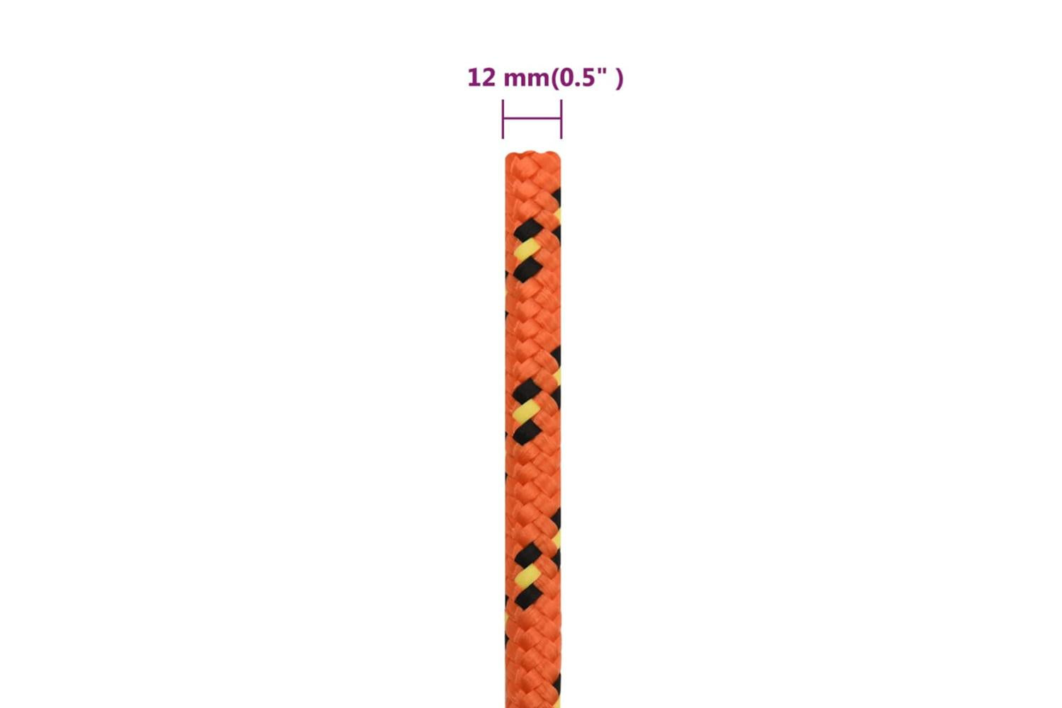 vidaXL 152673 Boat Rope Orange 12mm 250 M Polypropylene-6