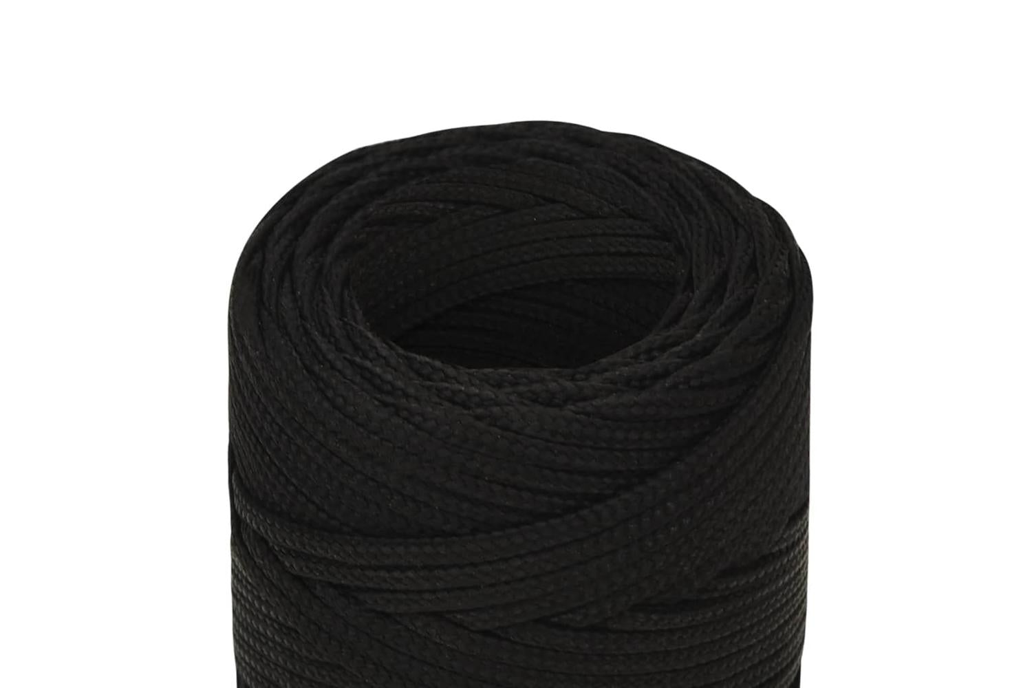 vidaXL 152792 Work Rope Black 2mm 25 M Polyester-4