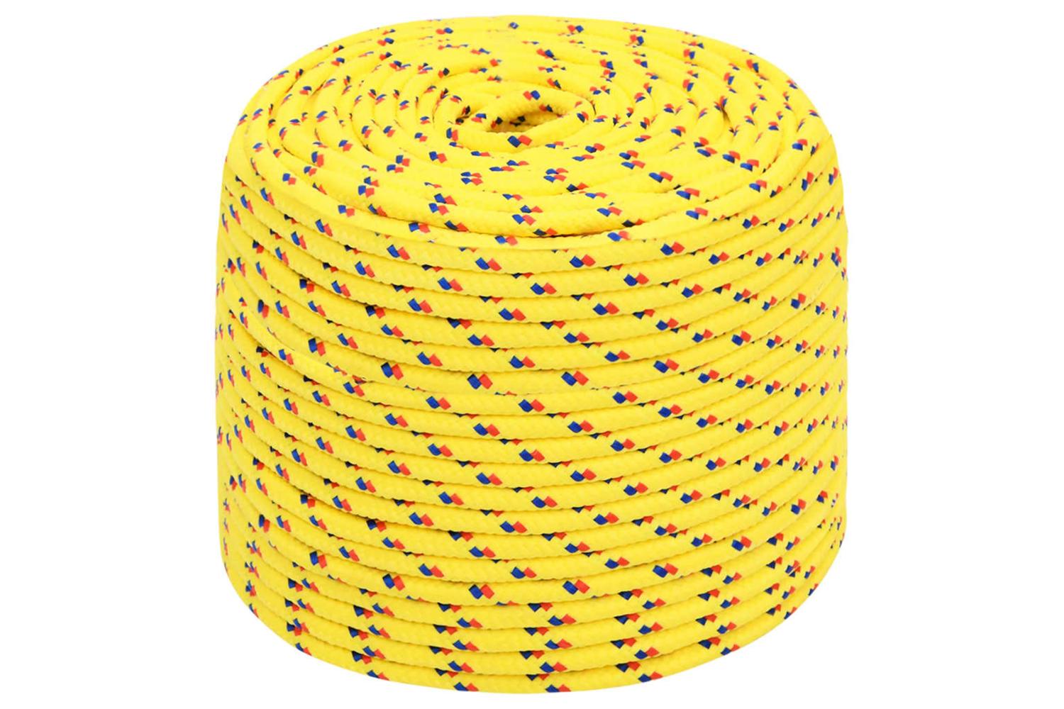 vidaXL 152609 Boat Rope Yellow 8mm 100 M Polypropylene-2