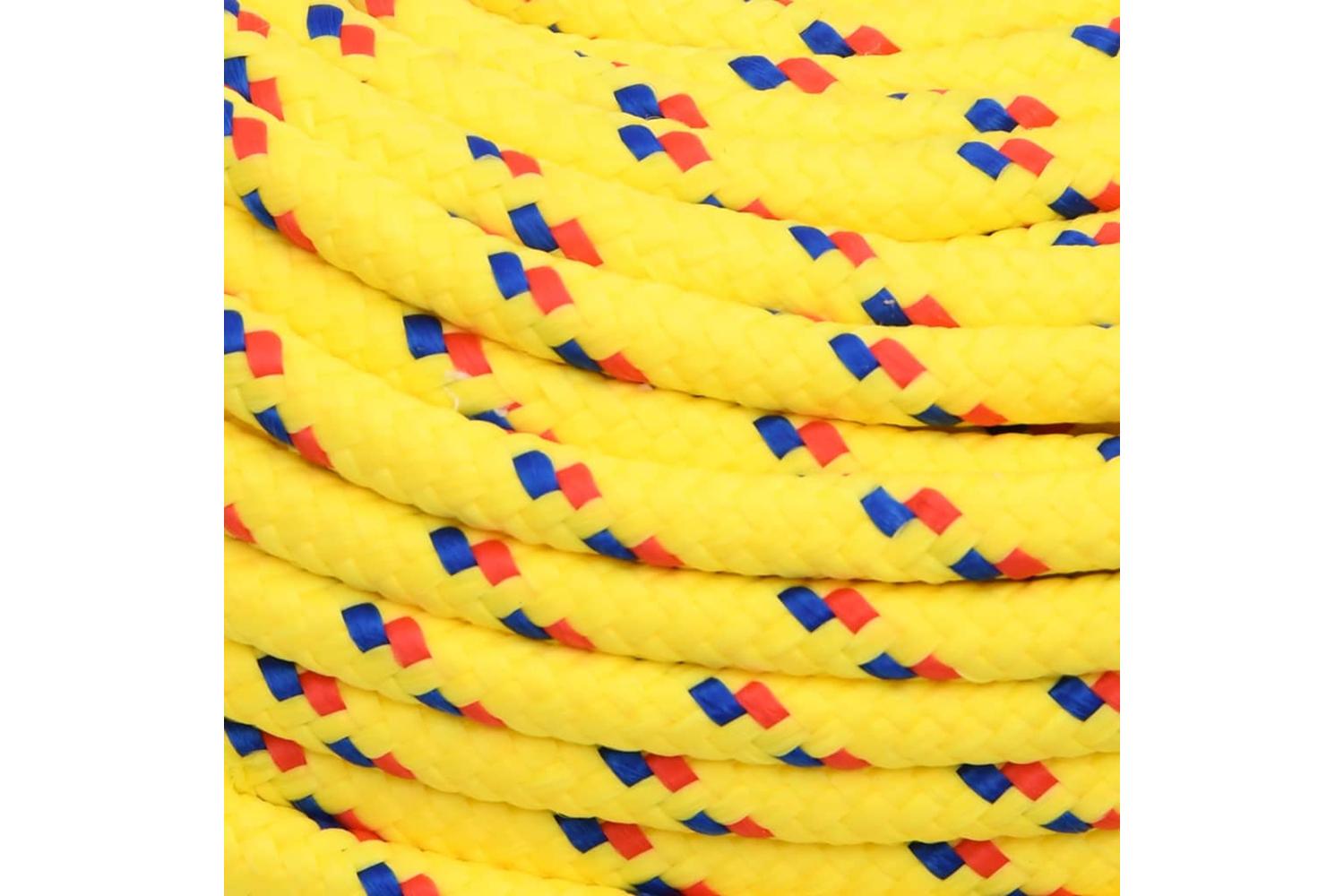 vidaXL 152609 Boat Rope Yellow 8mm 100 M Polypropylene-4
