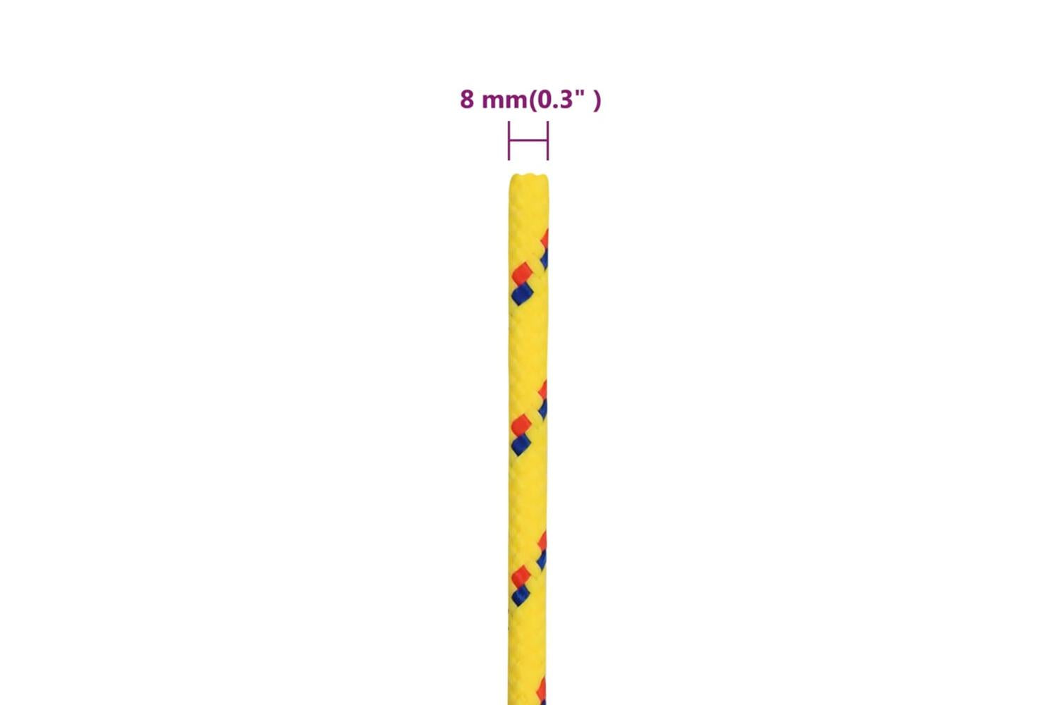 vidaXL 152609 Boat Rope Yellow 8mm 100 M Polypropylene-6
