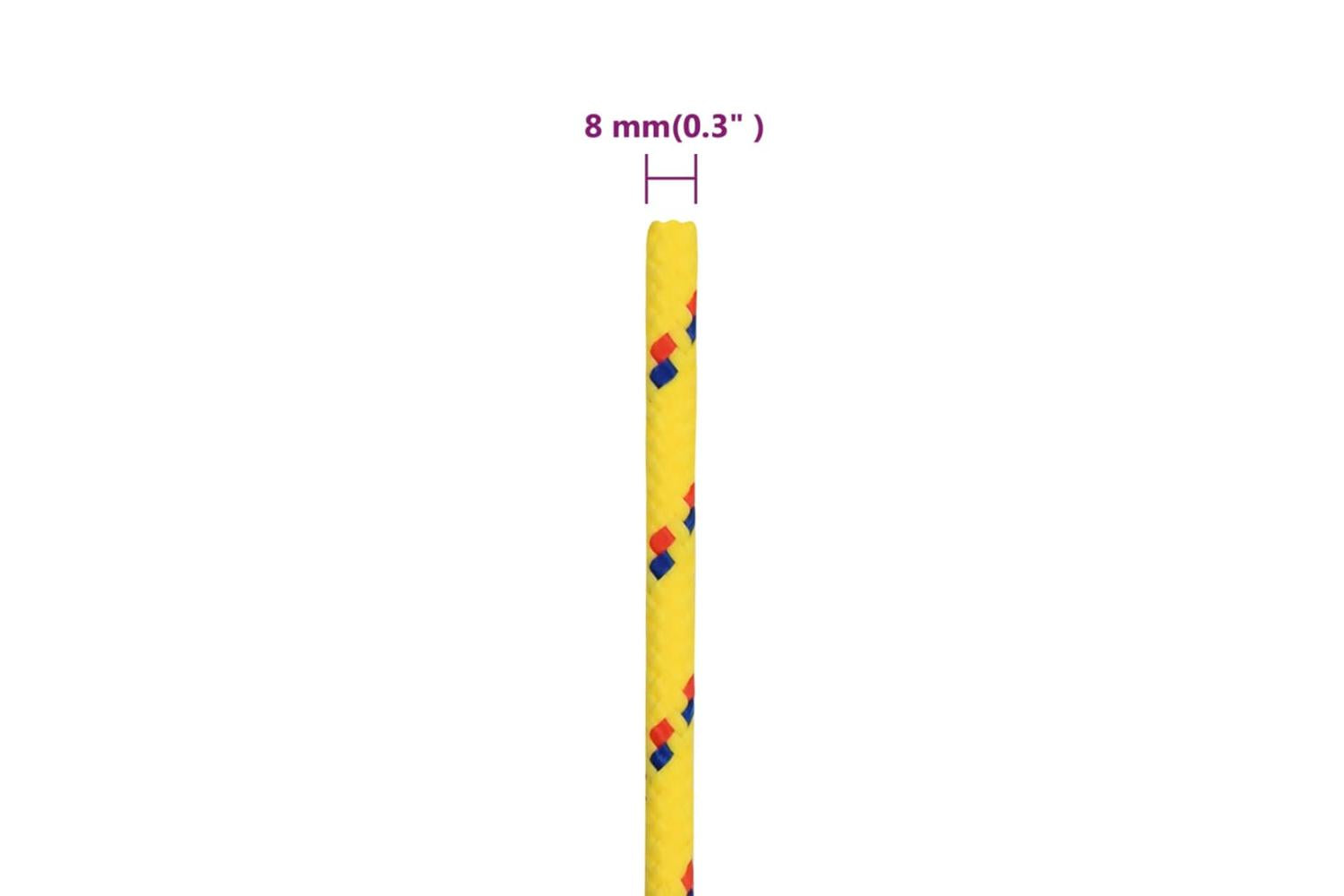 vidaXL 152608 Boat Rope Yellow 8mm 50 M Polypropylene-6