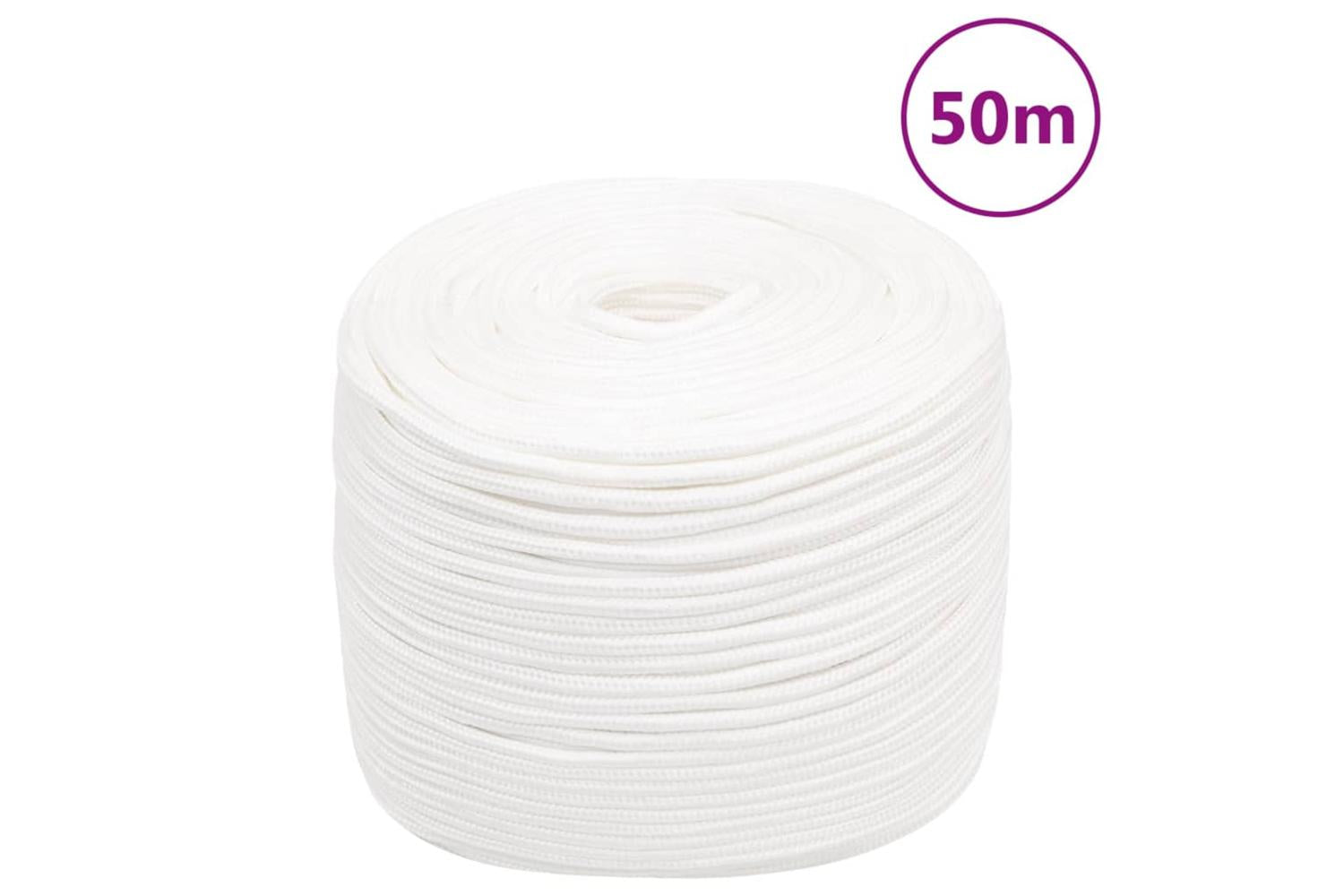 vidaXL 152560 Boat Rope Full White 10mm 50 M Polypropylene