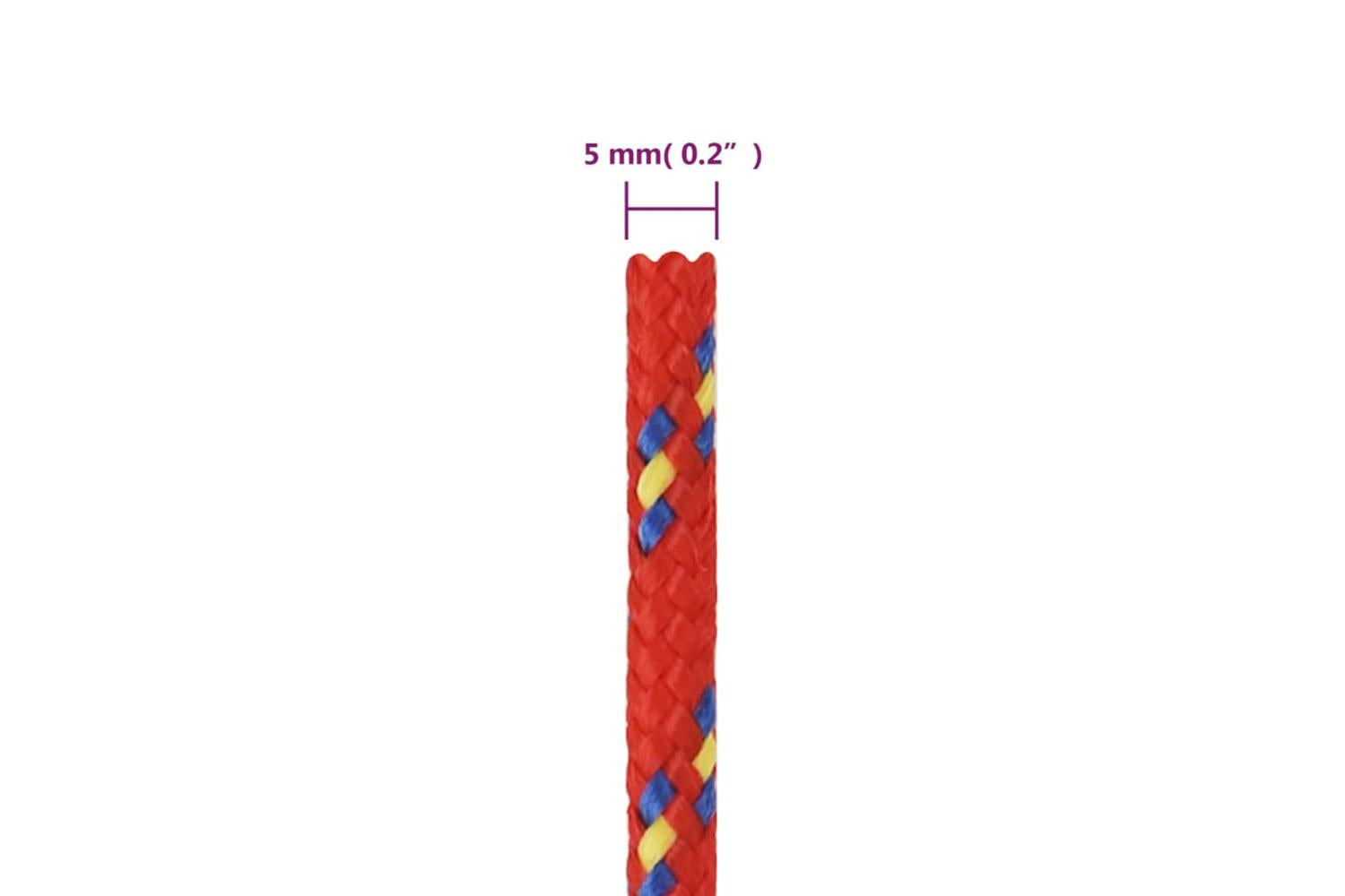 vidaXL 152385 Boat Rope Red 5mm 25 M Polypropylene-6
