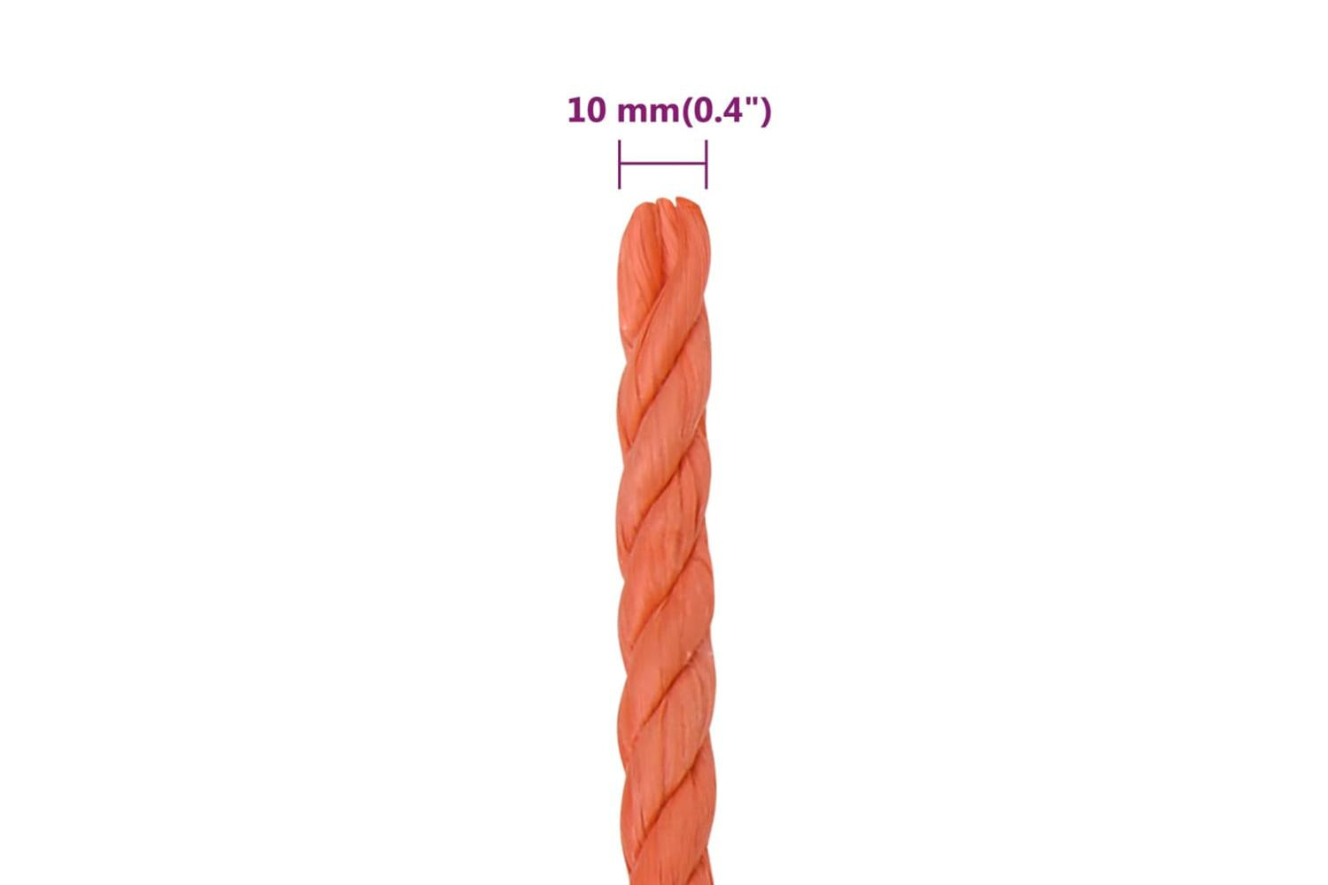 vidaXL 152934 Work Rope Orange 10mm 50 M Polypropylene-6